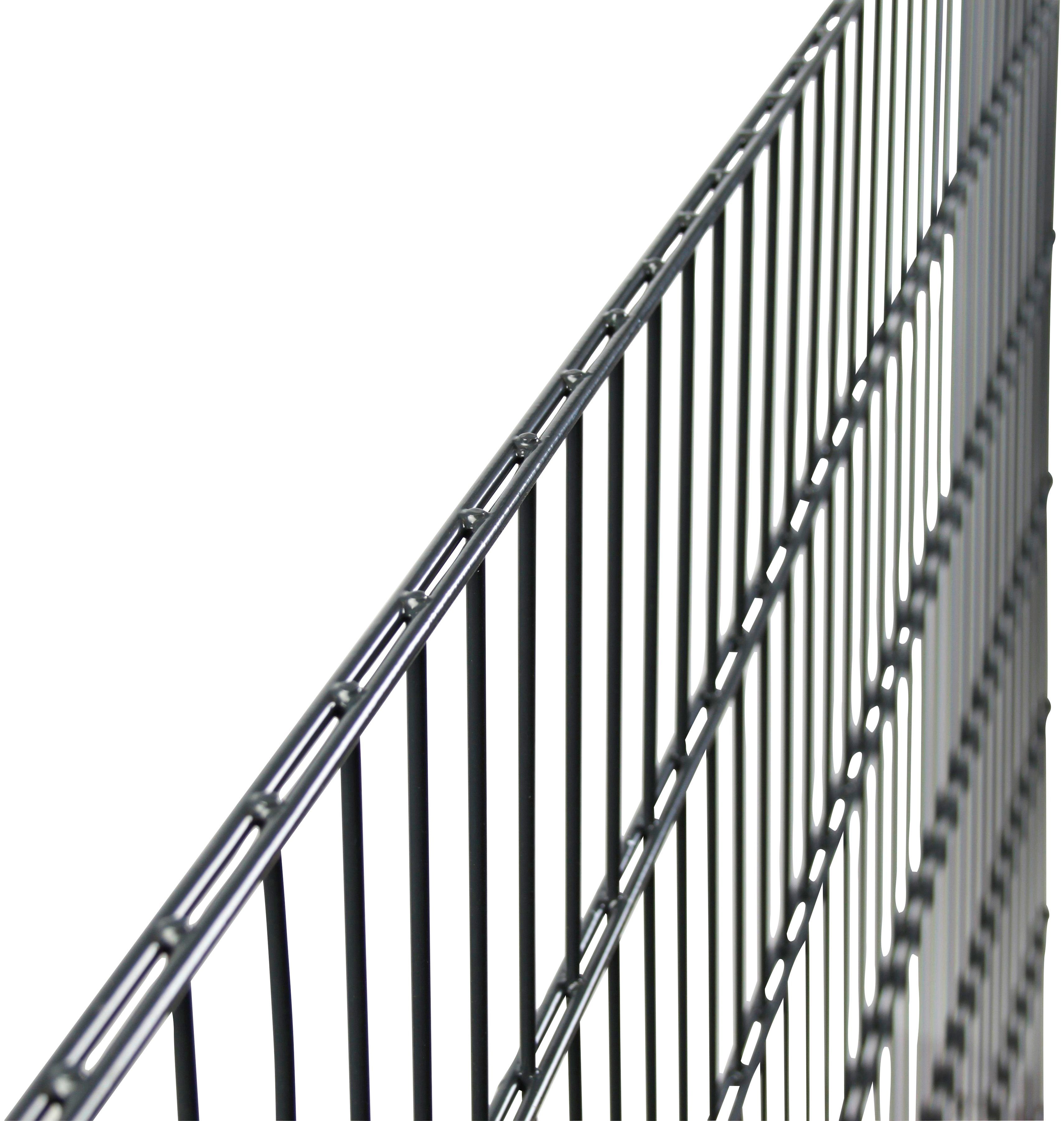 Alberts Doppelstabmattenzaun Grundset, (Set), Höhe: 80-160 cm, Gesamtlänge: 4-30 m, zum Einbetonieren