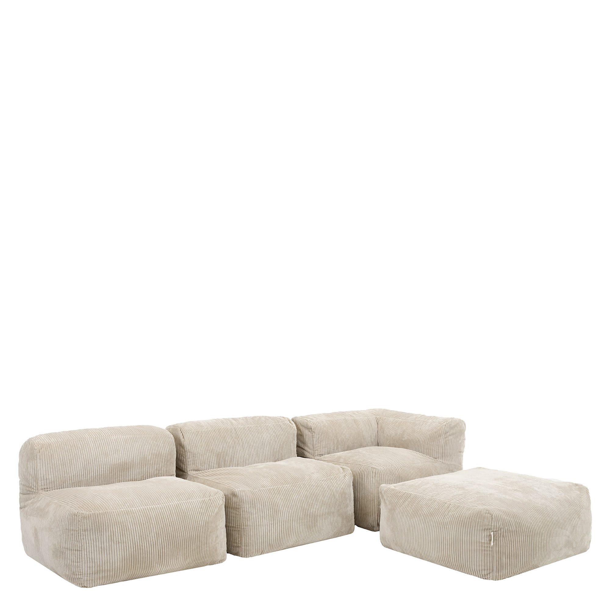 icon Sofa Modulares Ecksofa 4 Stück aus Cord Flauschig „Zen“, Spar-Set, Schaumstoff Füllung, für Wohnzimmer, für Schlafzimmer