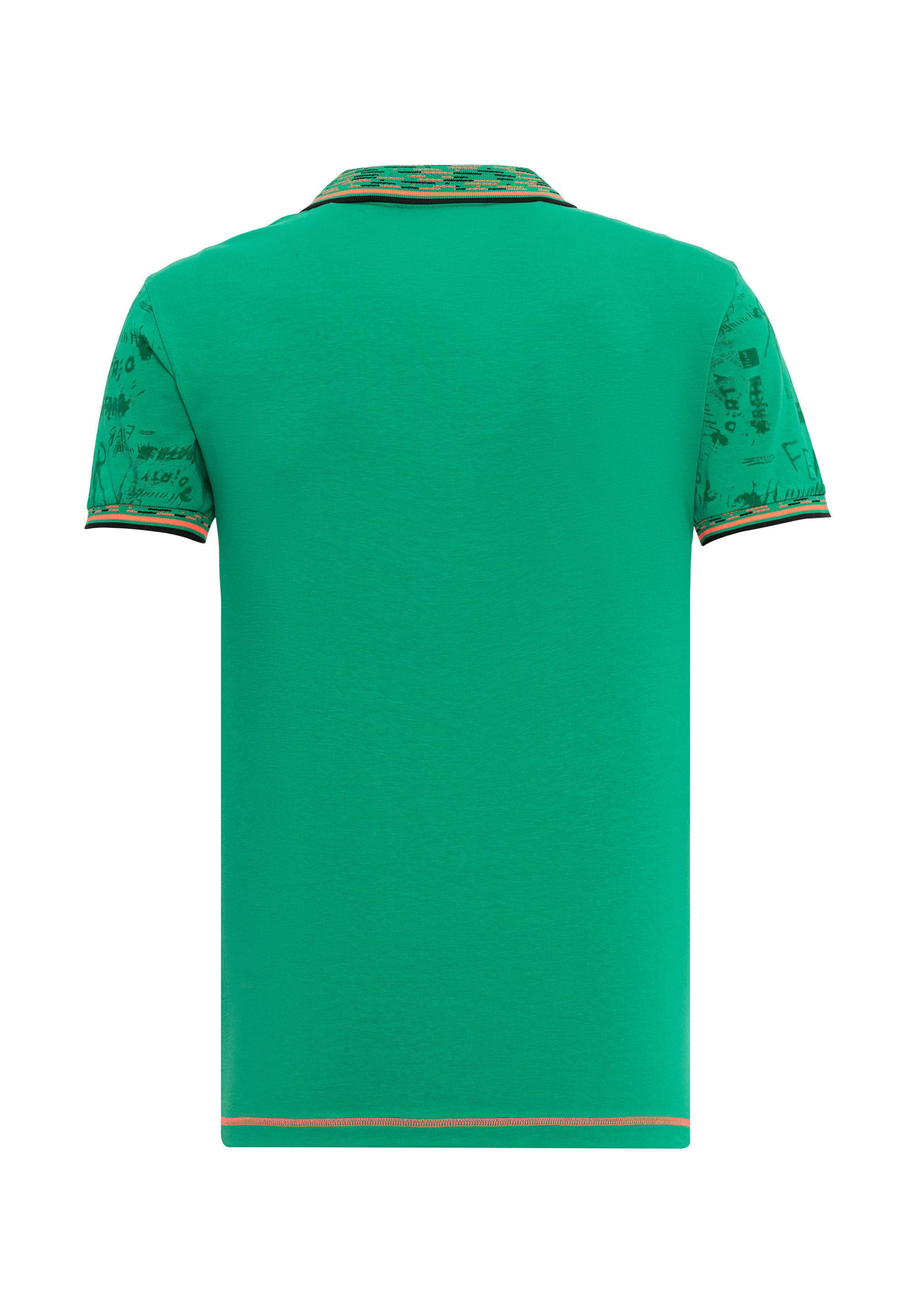Cipo & Baxx T-Shirt Poloshirt mit stylischem Print – Bild 4 von 5