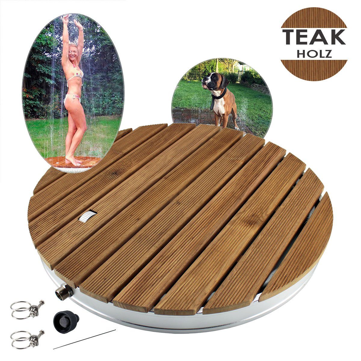tec Gartendusche »MyGarden Aussendusche aus massivem Teakholz, rund