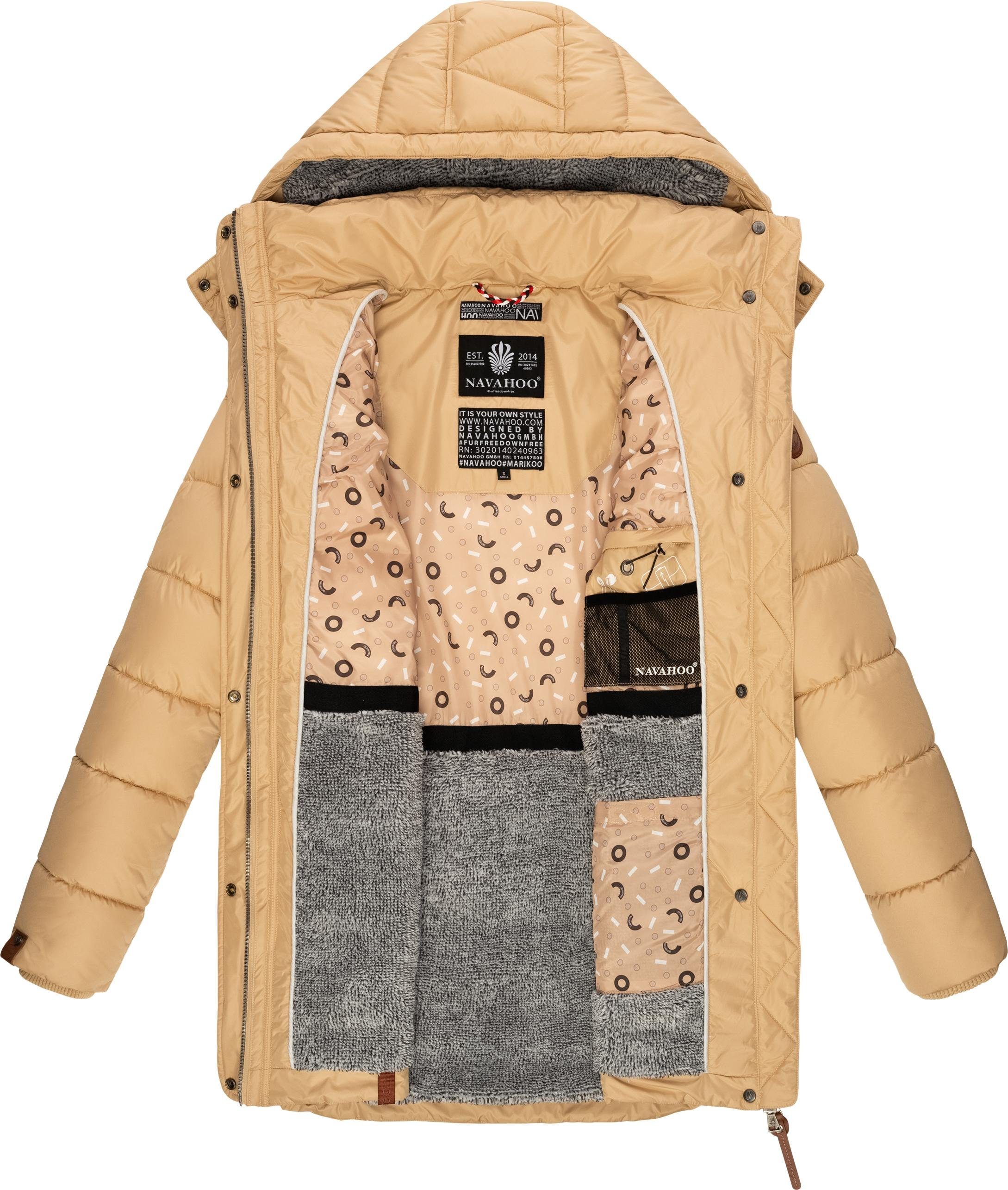 Navahoo Steppmantel Daliee Stylischer Winterparka mit abnehmbarer Kapuze