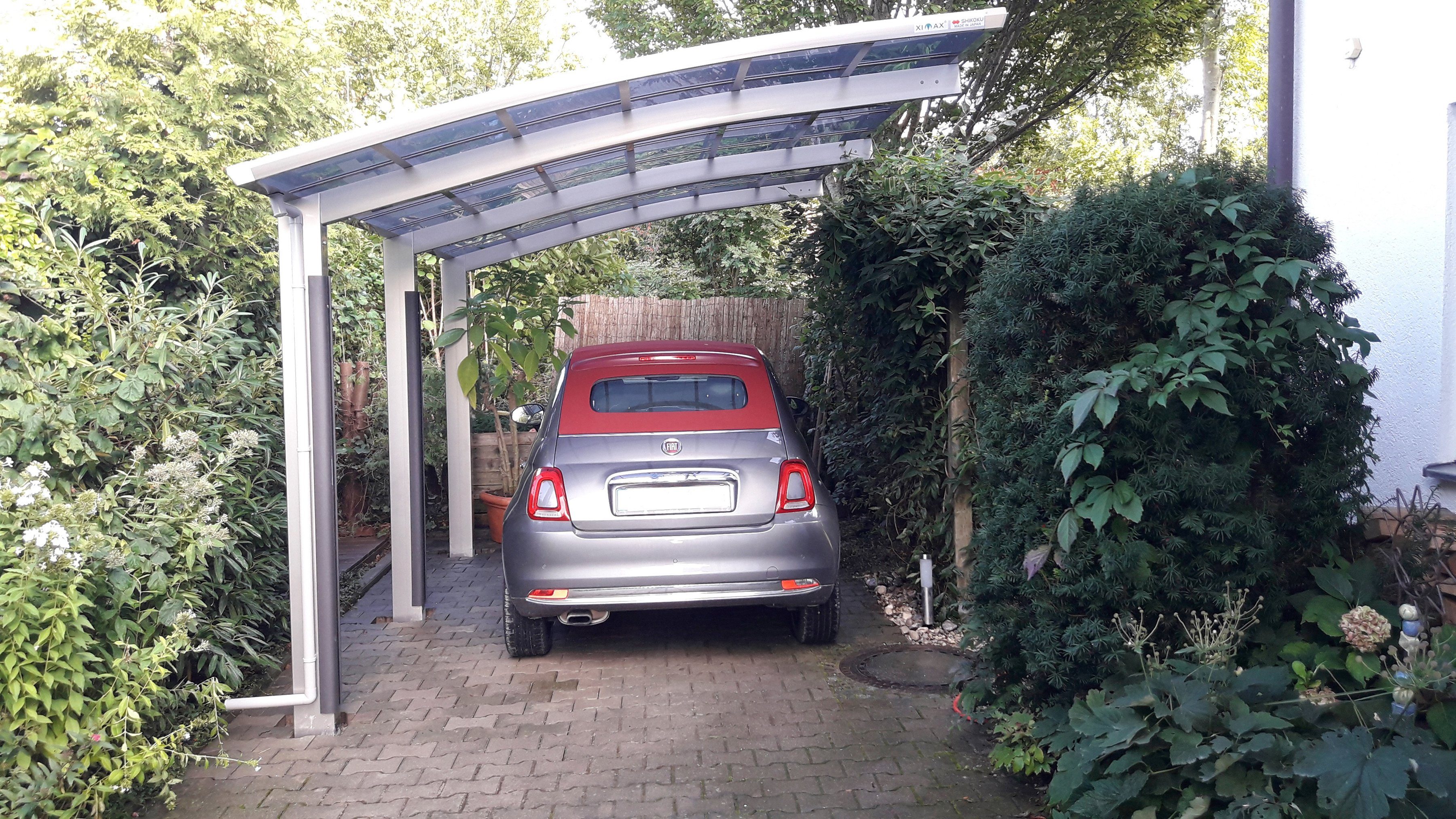 Ximax cm Aluminium Typ 240 cm, Portoforte Einzelcarport 270x556 110 Sonderlänge-Edelstahl-Look, Einfahrtshöhe, BxT: