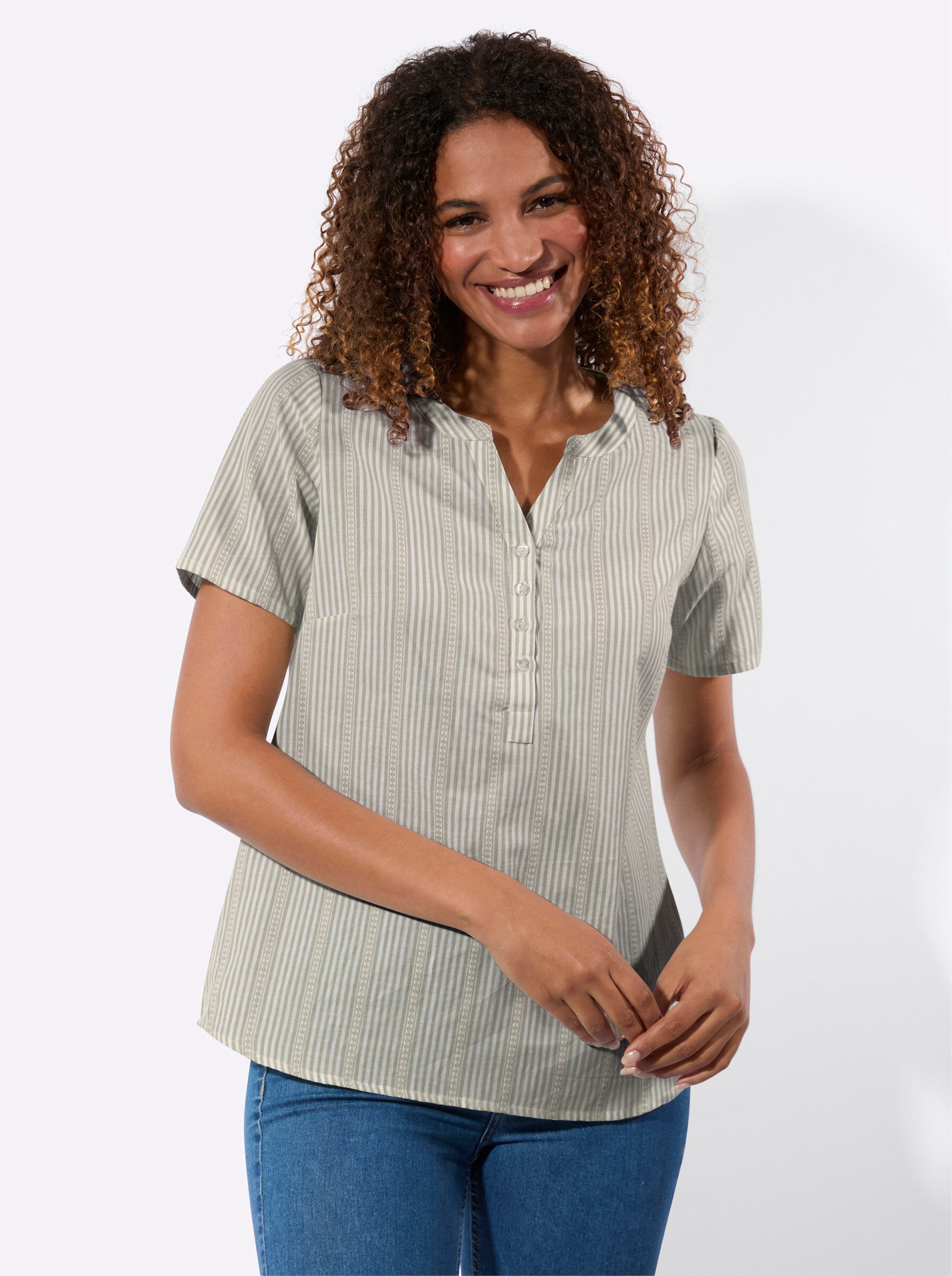 Witt Klassische Bluse Streifenbluse Kurzarm günstig online kaufen