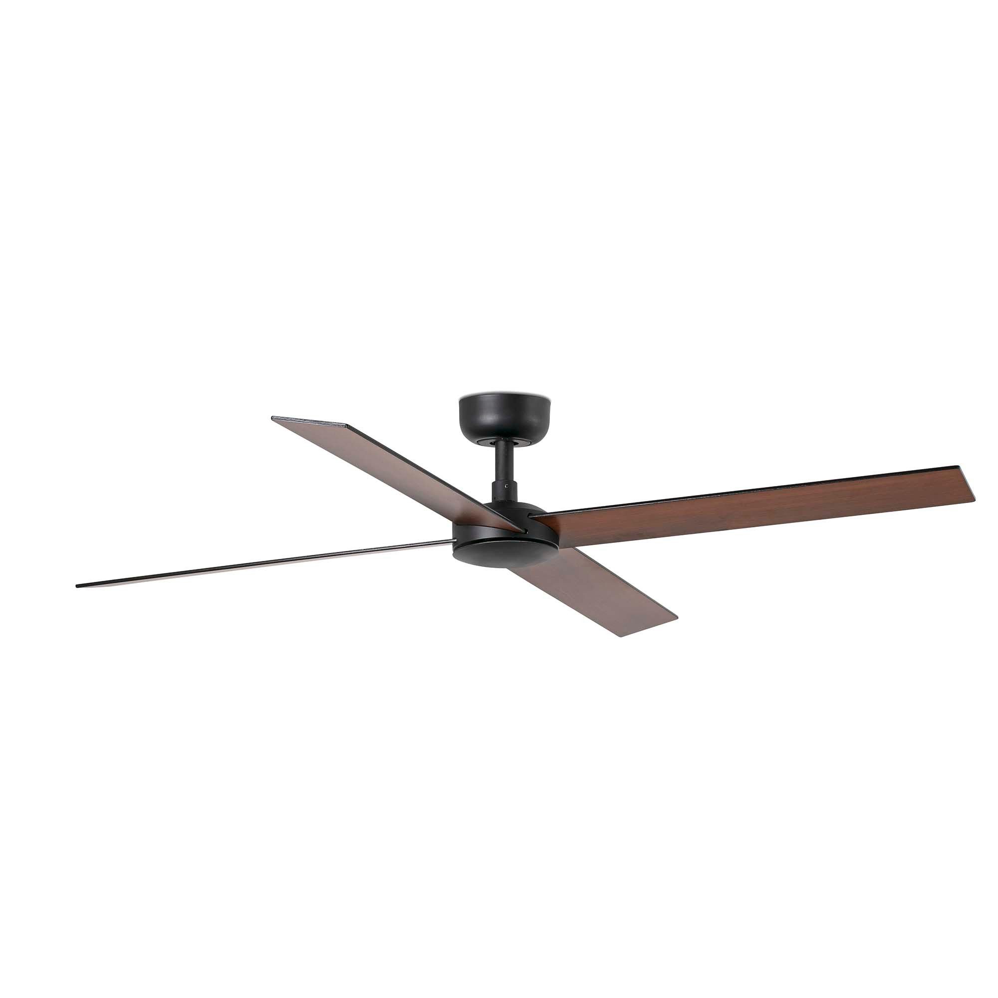 FARO Barcelona Deckenventilator DC Deckenventilator Rudder L-4 Schwarz, Timer