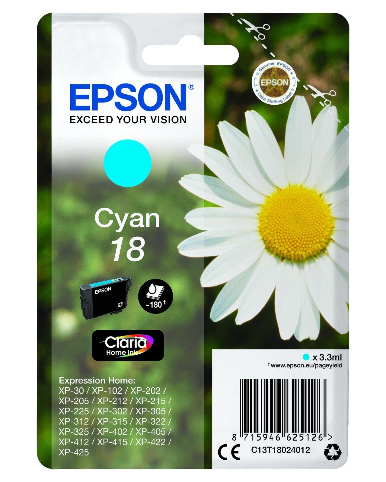 Epson Epson 18 Gänseblümchen Druckerpatrone cyan Tintenpatrone