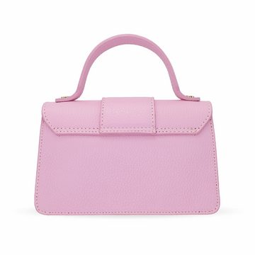 Bella Blossom Clutch Kleine Handtasche aus 100% Echtleder (elegante Abendtasche mit Magnetknopfverschluss & Tragekette), Echtleder aus Italien, modern & handlich