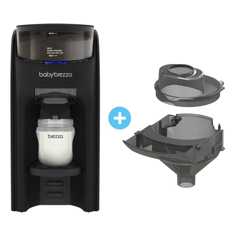 Baby Brezza Babyflaschenwärmer Automatischer Flaschenzubereiter mit 2 Milchpulvertrichtern, mischt Wasser und Milchpulver klumpenfrei per Knopfdruck