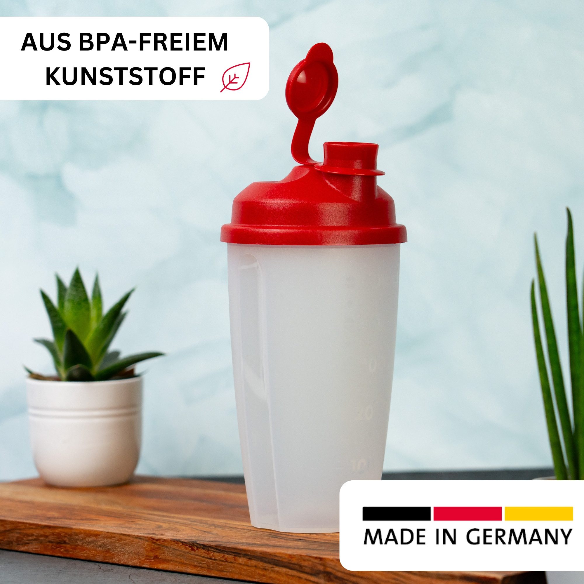 WESTMARK Dressing Shaker mit Mess-Skala, Mix- und Schüttelbecher, herausnehmbarer Mixscheibe, PP, PE