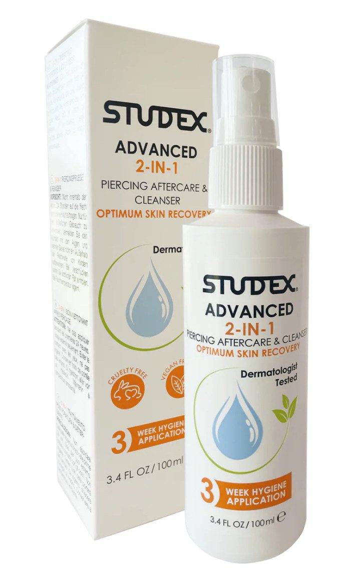 Studex Ohrring-Set Studex Geschenkbox mit Tube Cube Sensitive (Set, Ohrstecker, Ohrverschlüsse, Advanced Aftercare)
