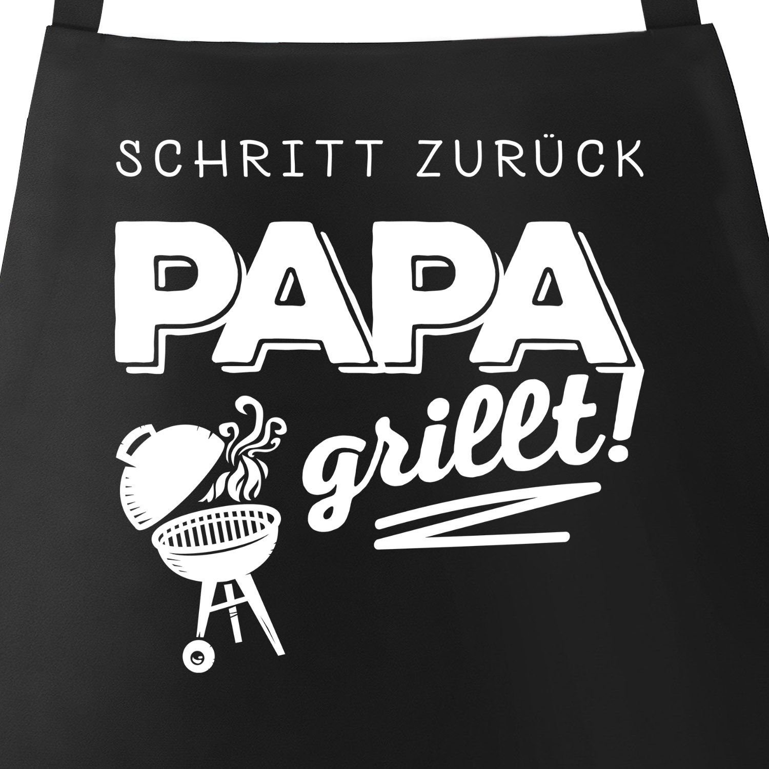MoonWorks Grillschürze Grill-Schürze für Männer mit Spruch Schritt zurück [object Object] grillt Baumwoll-Schürze Küchenschürze Moonworks®, mit kreativem Aufdruck