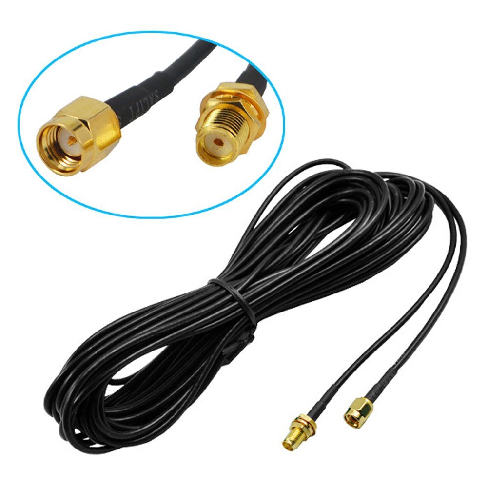 Bolwins G60 SMA Kabel 3m WLAN GPS Antennen Adapter 3m Kabel Verlängerung RG174 Verlängerungskabel, SMA Stecker, gerade Bauform, Schraubverschluss, für Antennen- und Funktechnik, SMA Buchse, passend zu Standard-SMA Anschlüssen, sichere Verbindung (300 cm),