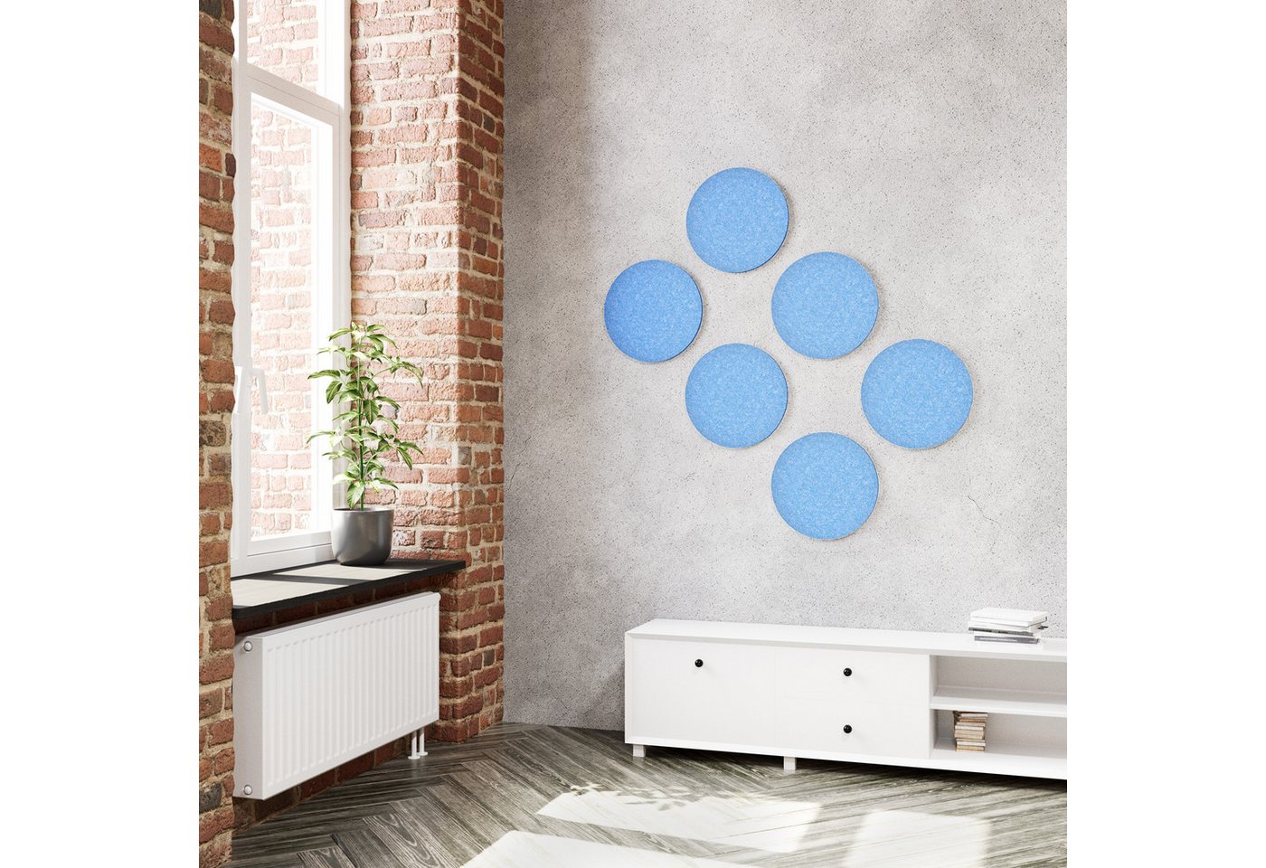 Thumbnail - linovum Wandpaneel vilz Akustik Panel aus recyceltem Filz - Kreis Akustikplatten, Aus 100% recyceltem PET
