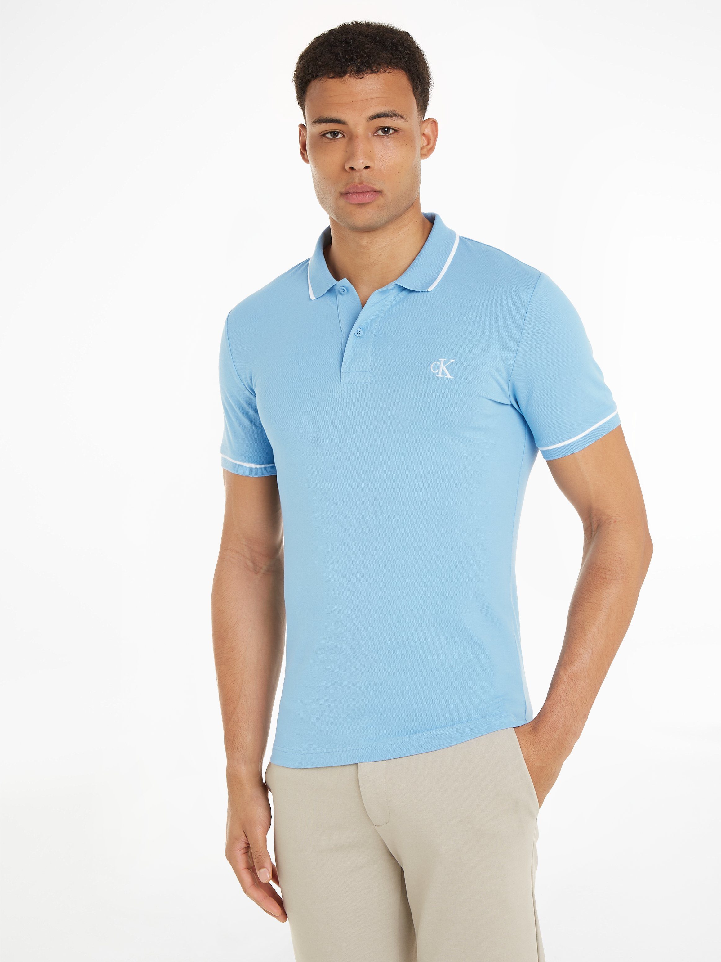 Calvin Klein Jeans Poloshirt TIPPING SLIM POLO mit Logomarkenlabel