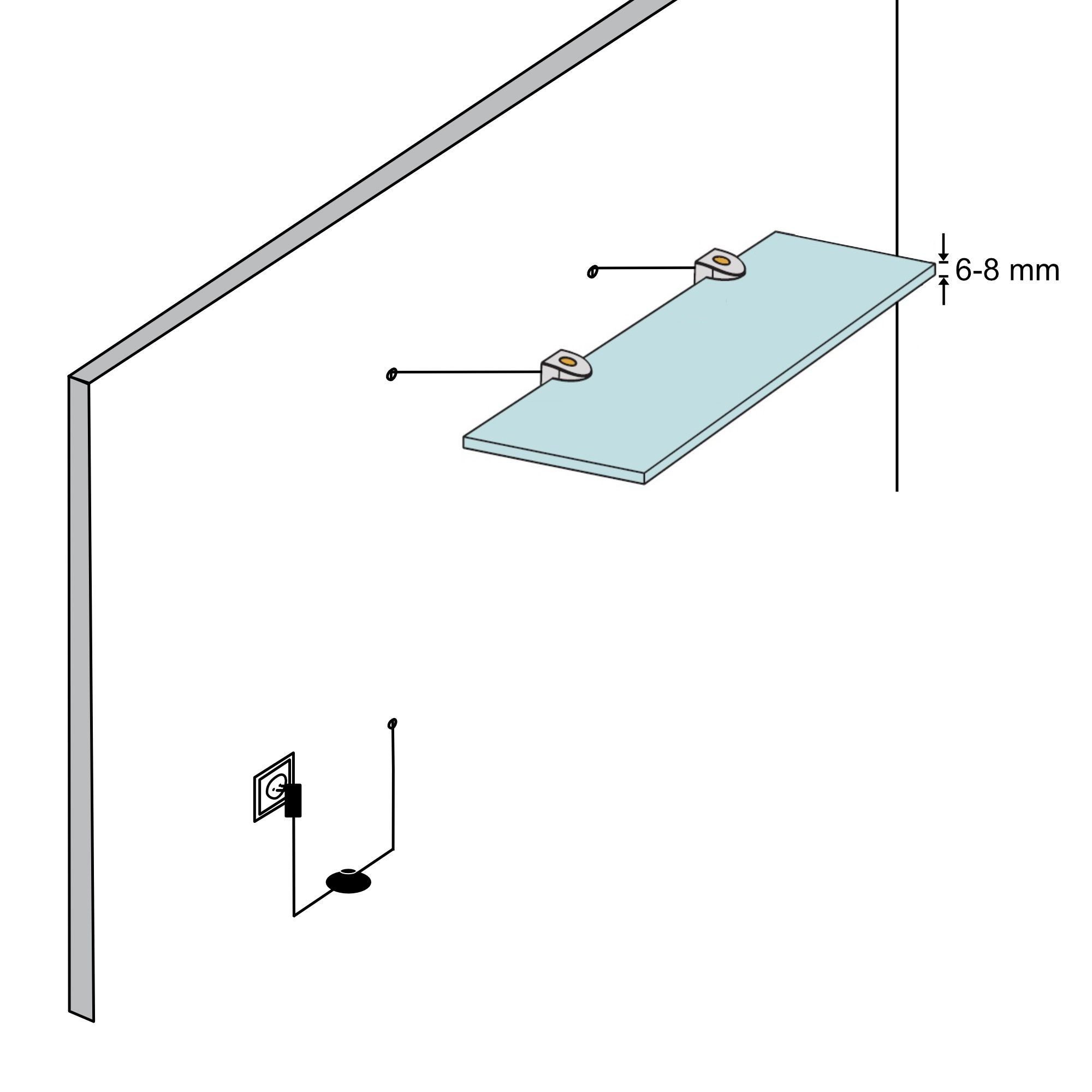 kalb LED Glaskantenbeleuchtung LED Glasregal Hängeregal günstig online kaufen