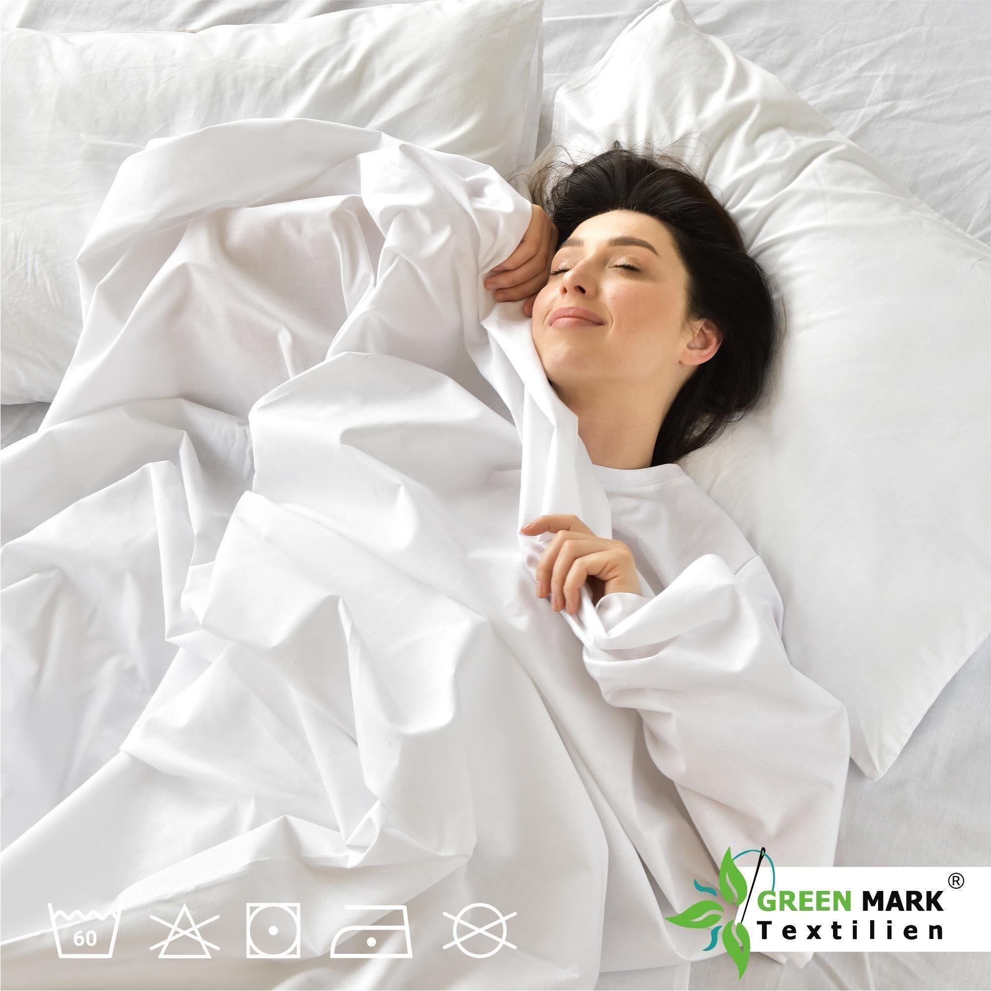 NatureMark Bettlaken klassisches Betttuch Haustuch, 100% Baumwolle, Gummizug: ohne, (1 Stück), Laken Haustuch, viele Größen und Farben, 140x200 cm, Weiß – Bild 4 von 5
