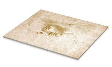 Posterlounge Acrylglasbild Leonardo da Vinci, Studie eines Engelgesichtes der Felsgrottenmadonna, Illustration