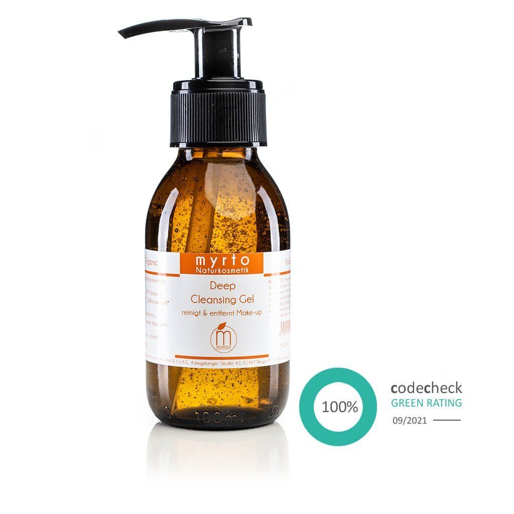 myrto Naturkosmetik Gesichts-Reinigungsfluid myrto Deep Cleansing Gel - Klärendes Reinigungsgel, ohne Duftstoffe, Glasflasche, emulgatorfrei, vegan