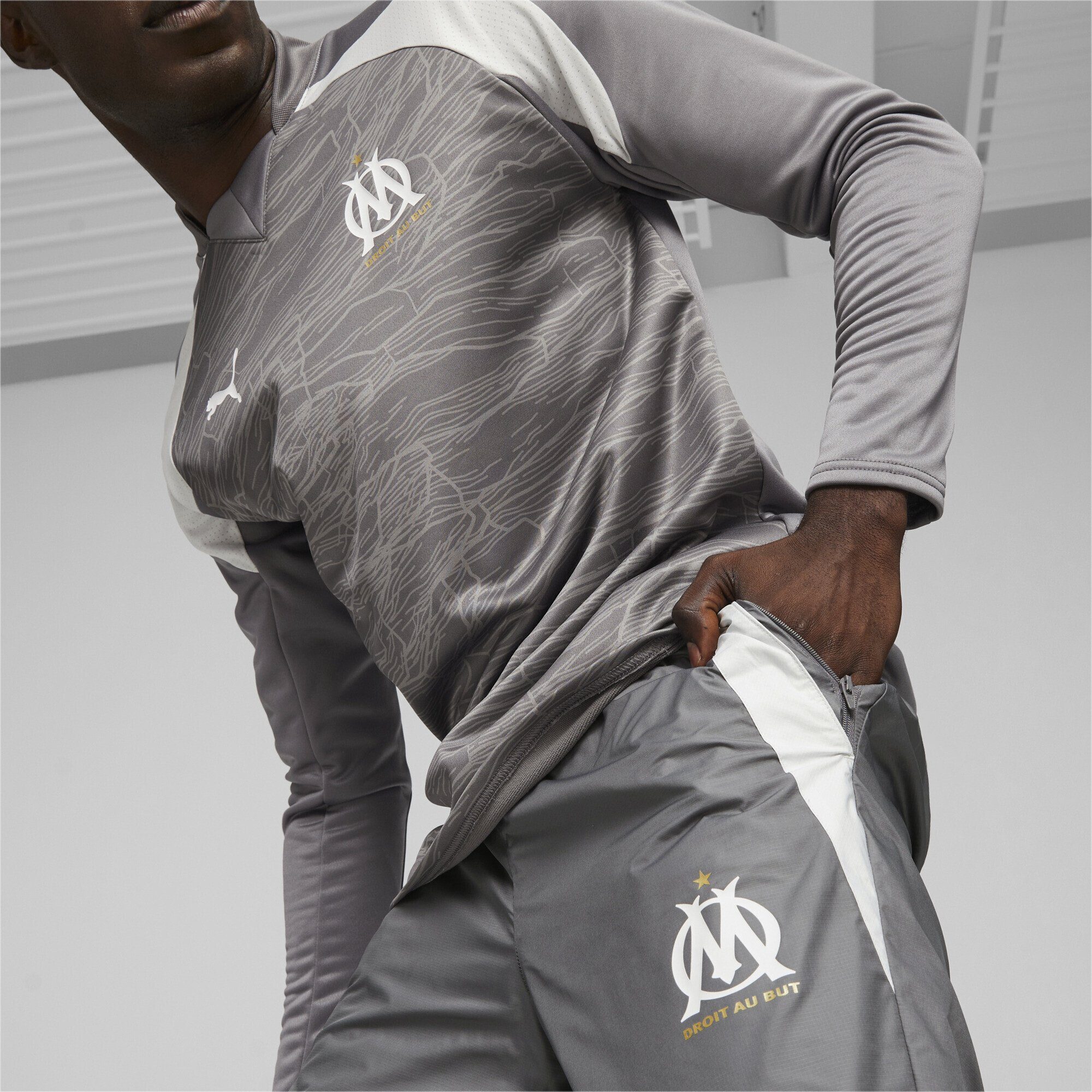 Sporthose de Gray Fußballhose Dark Marseille PUMA Cool Herren Prematch White Olympique
