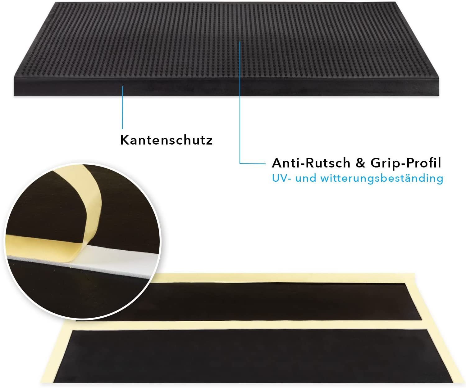 Karat Stufenmatte Stufenmatte aus Gummi, wetterfest & rutschhemmend