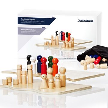 Lumaland Konstruktionsspielsteine Familienbrett Set Holz, (32 St), therapeutisches Hilfsmittel Coaching Familientherapie
