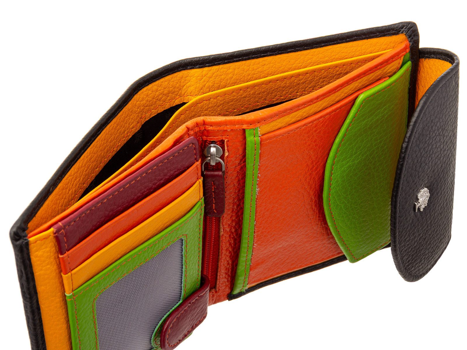 Prato Geldbörse B15-P Leder Damen Geldbörse Hochformat (Stück, 1-tlg., 1), grosszügige Fächer