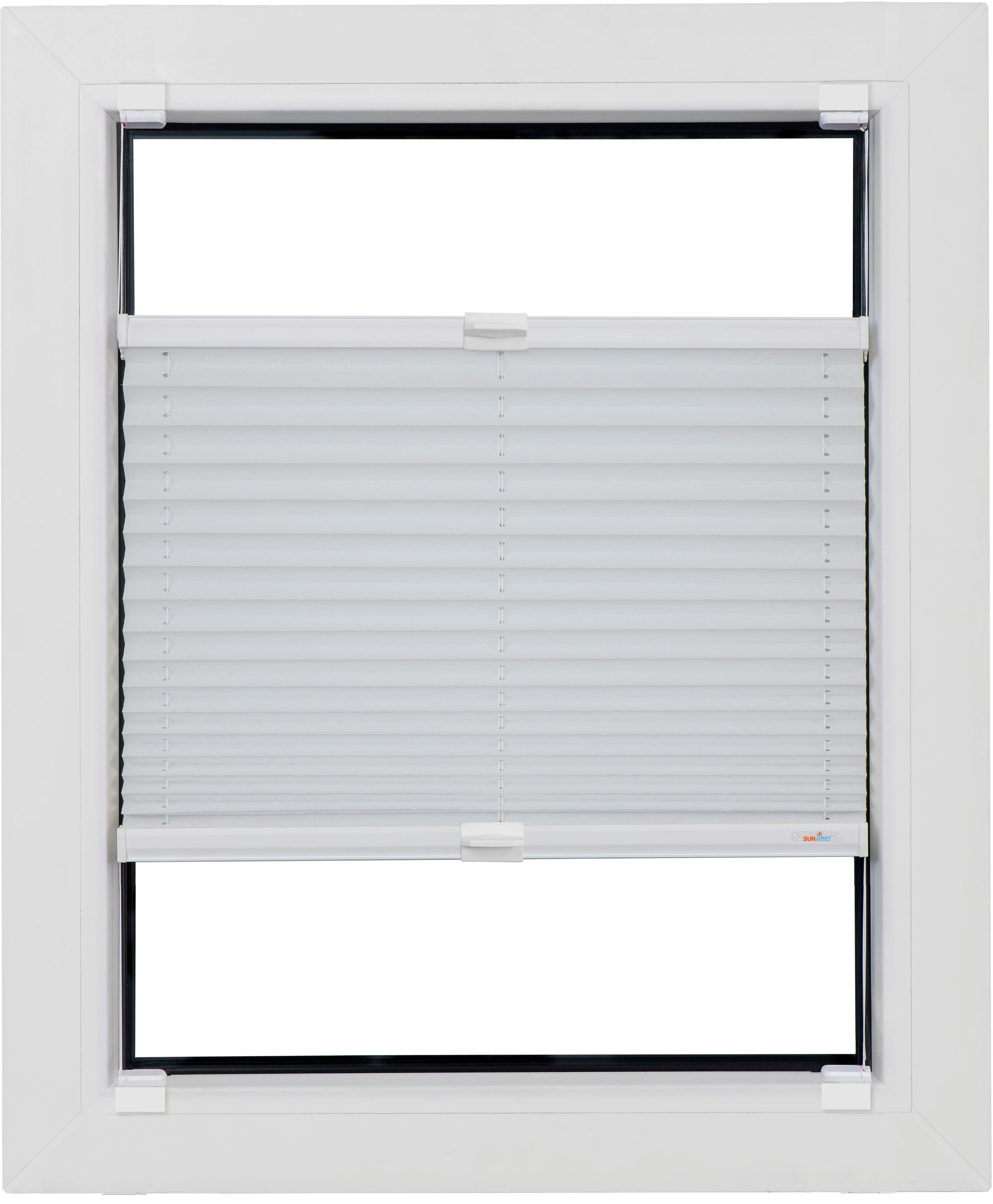 sunlines Plissee Budget Crush, Lichtschutz, ohne Bohren, verspannt, Haftfix, Haftfix, crushed