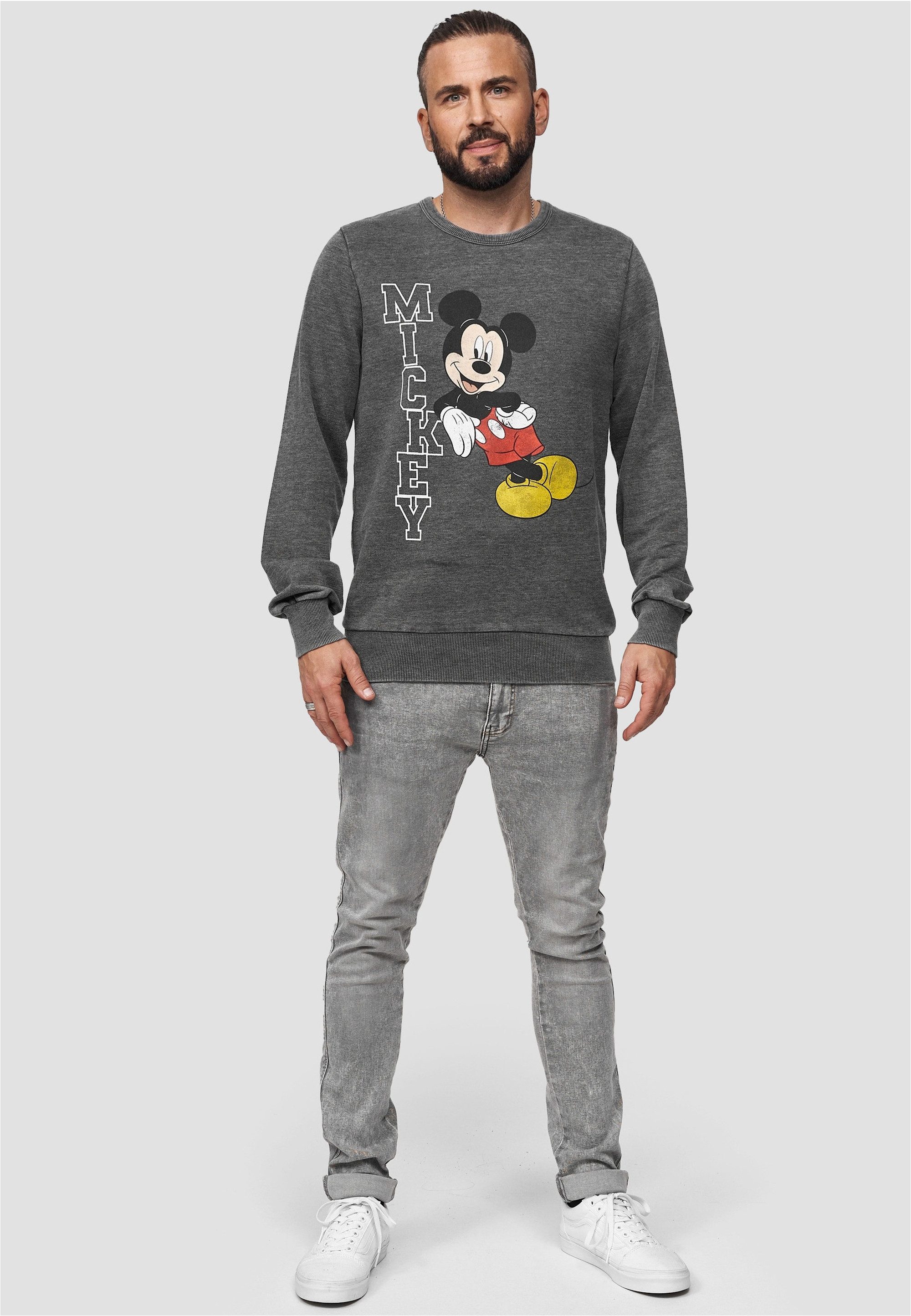 Recovered Sweatshirt Disney Mickey Leaning (1-tlg) mit niedlichem Frontprin günstig online kaufen