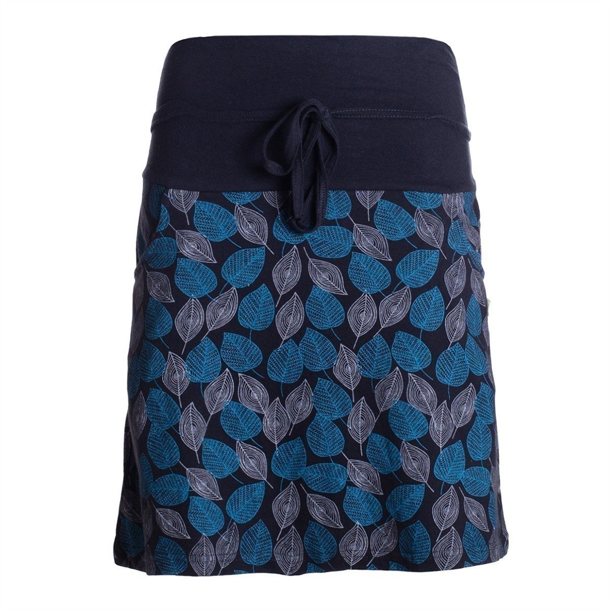 Vishes Jerseyrock knielang Baumwolle Blumen-Muster breiter Bund mit Kordel- günstig online kaufen