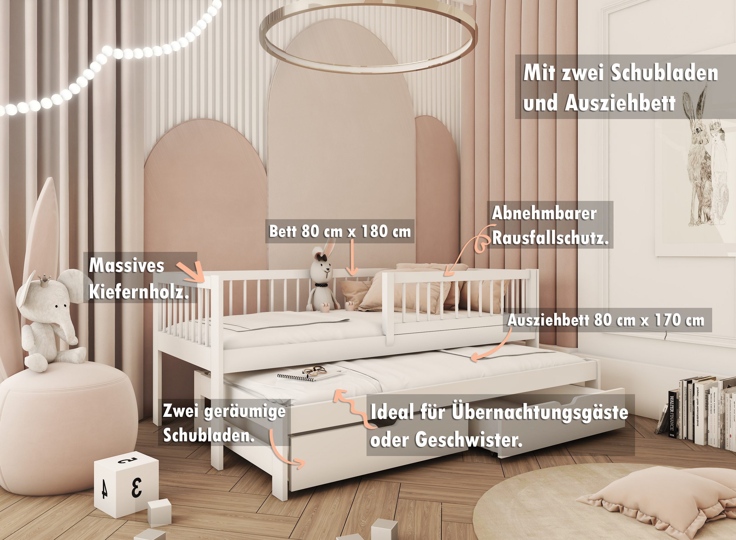thematys Kinderbett mit zwei Schubladen und günstig online kaufen