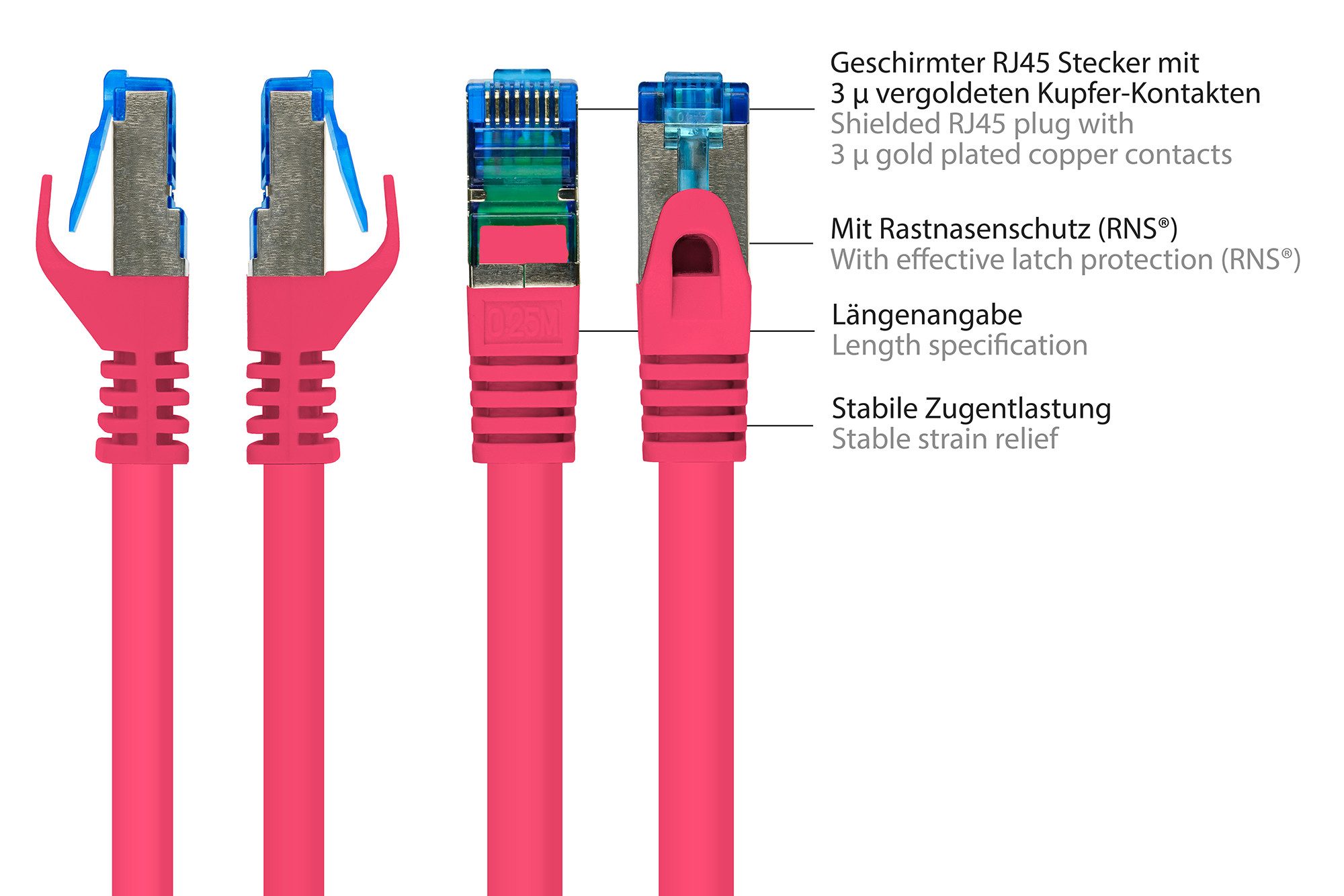 GOOD CONNECTIONS Patchkabel Ethernet Netzwerkkabel, RJ45 Stecker gerade, RJ45 Stecker gerade (100 cm)