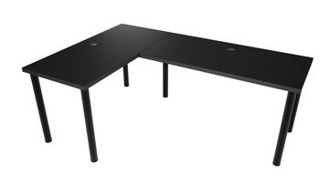 MÖBELSYSTEM Gamingtisch Großer Gaming Schreibtisch, beidseitig montierbar, schwarz (Packung, 1 Tisch), Breite 160 cm