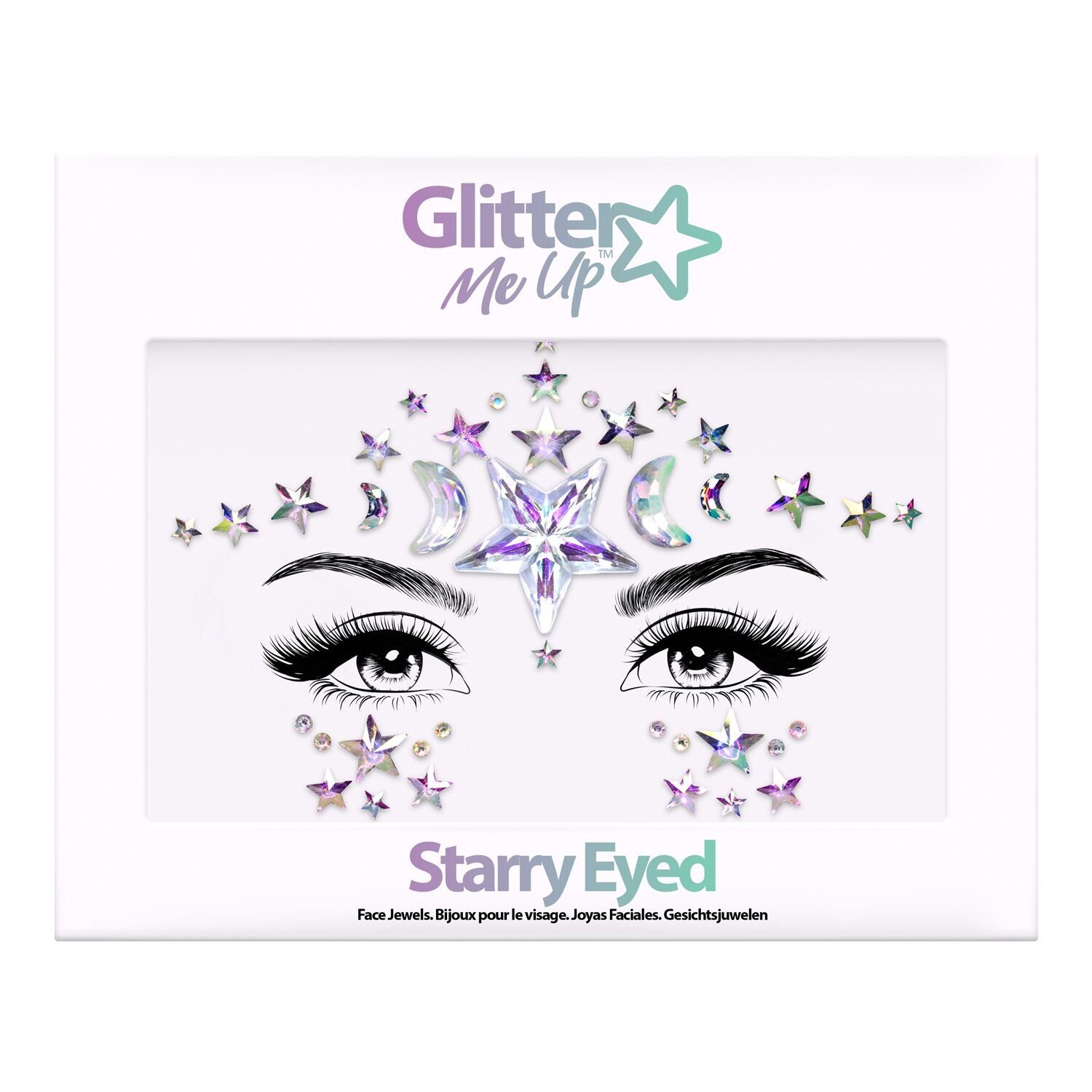 PaintGlow Strass-Tattoo Face Jewels 'Starry Eyed' - Selbstklebende Glitzer