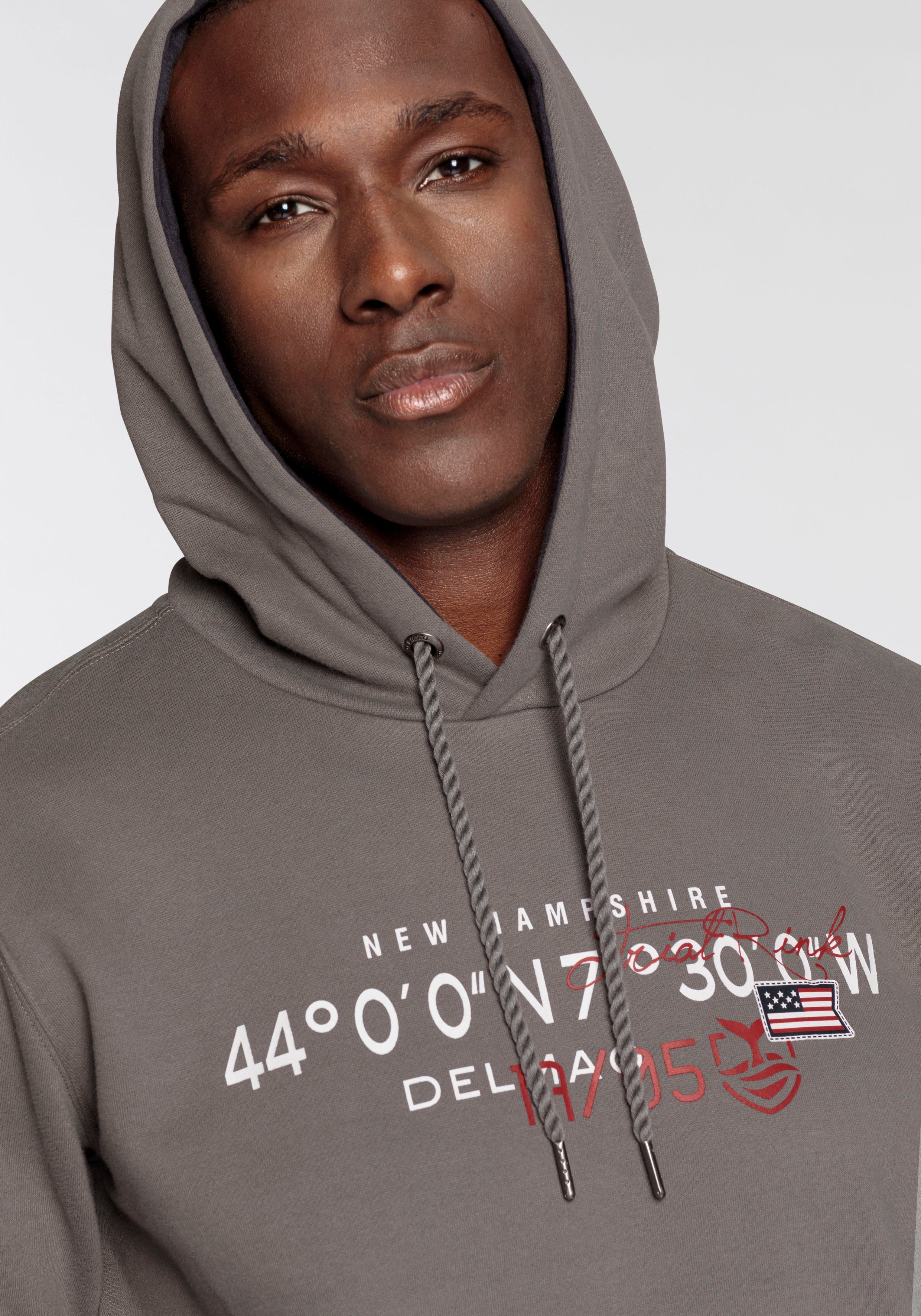 DELMAO Kapuzensweatshirt Langarm, lockere Passform, mit Print, mit Kapuze – Bild 3 von 5