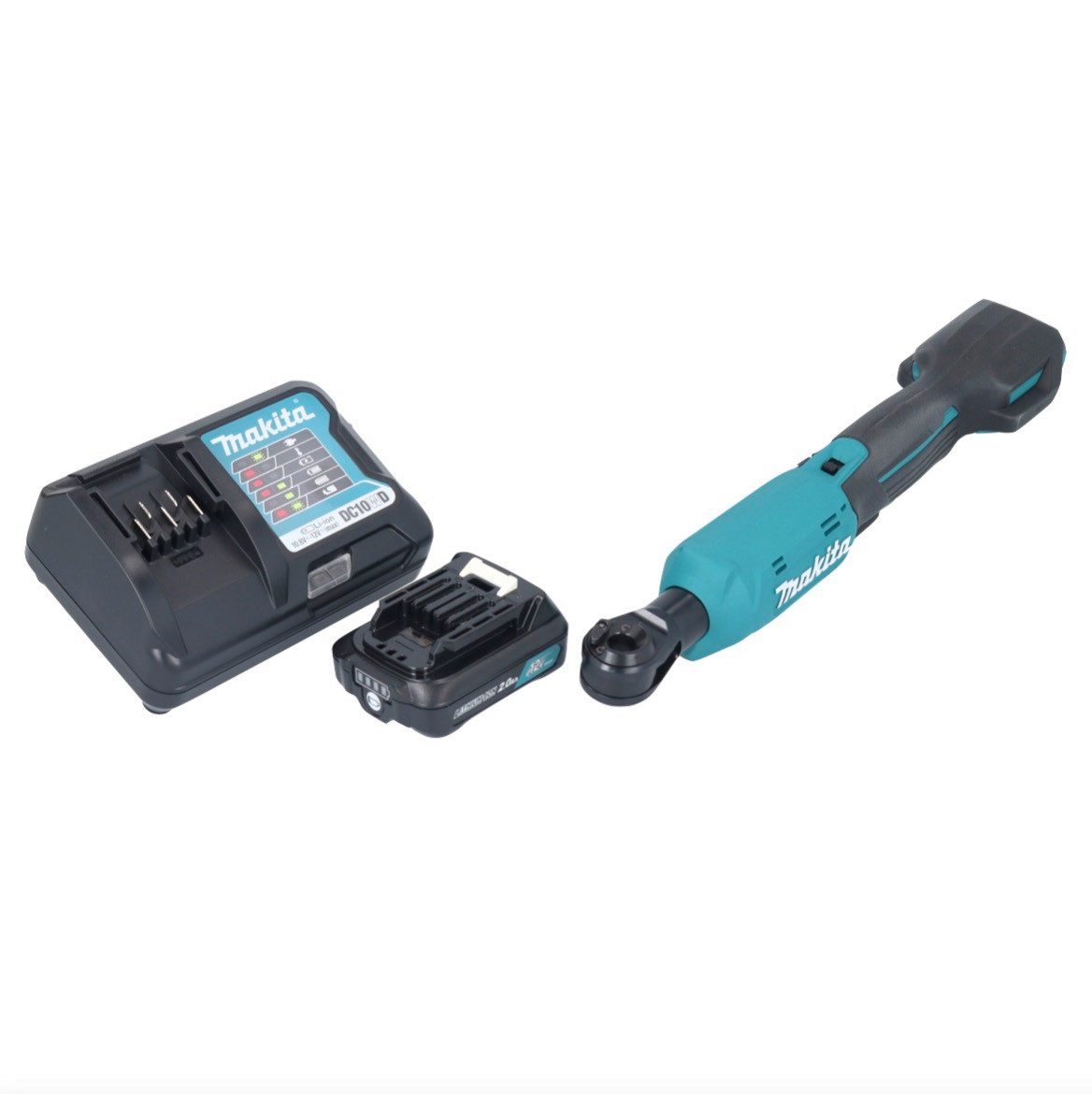 Makita Umschaltknarre WR 100 DWA1 Akku Ratschenschrauber 12 V 47,5 Nm 1/4" 3/8" + 1x Akku