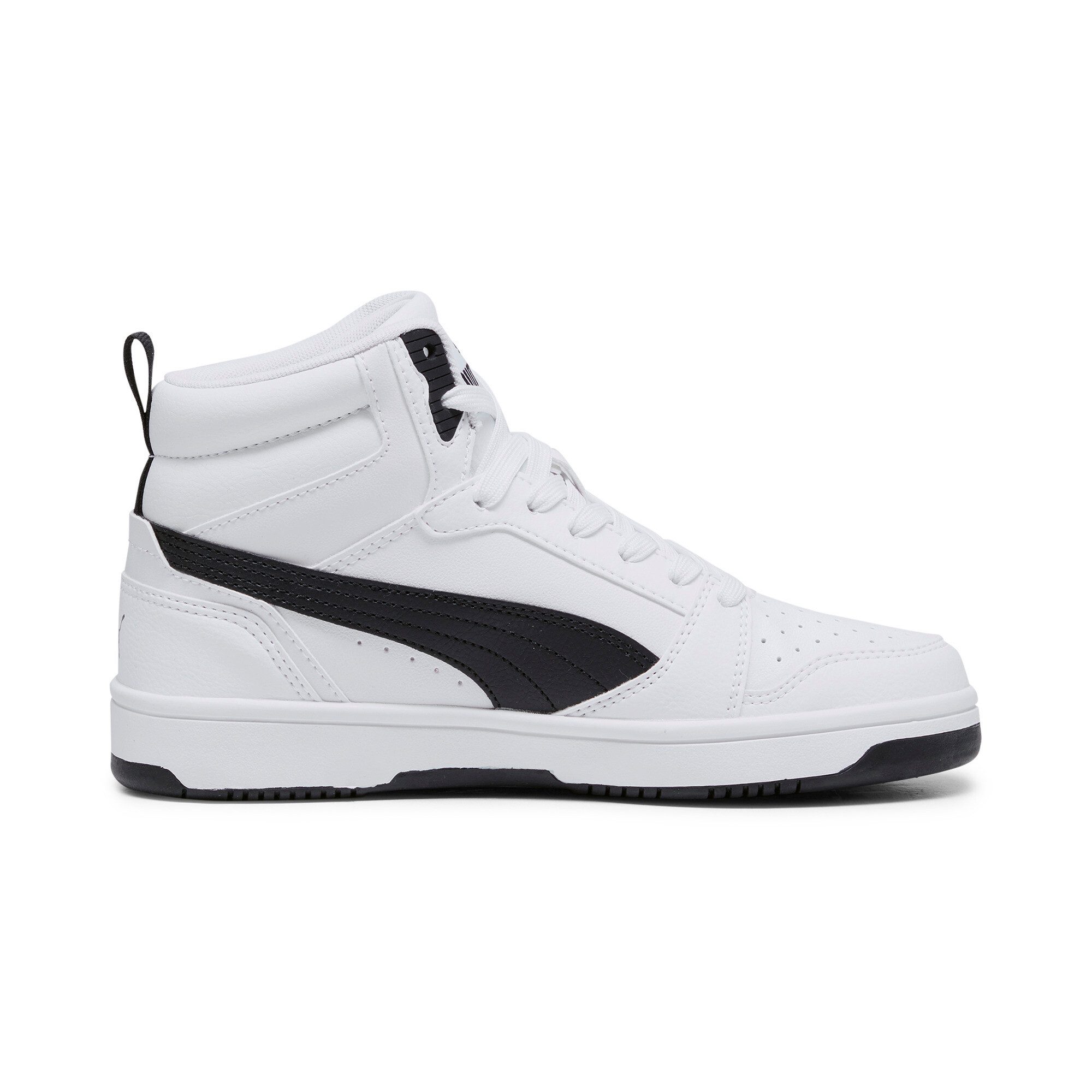 PUMA REBOUND V6 MID JR Sneaker knöchelhoch, retro-inspiriertes Design, mit SOFTFOAM+ Dämpfung