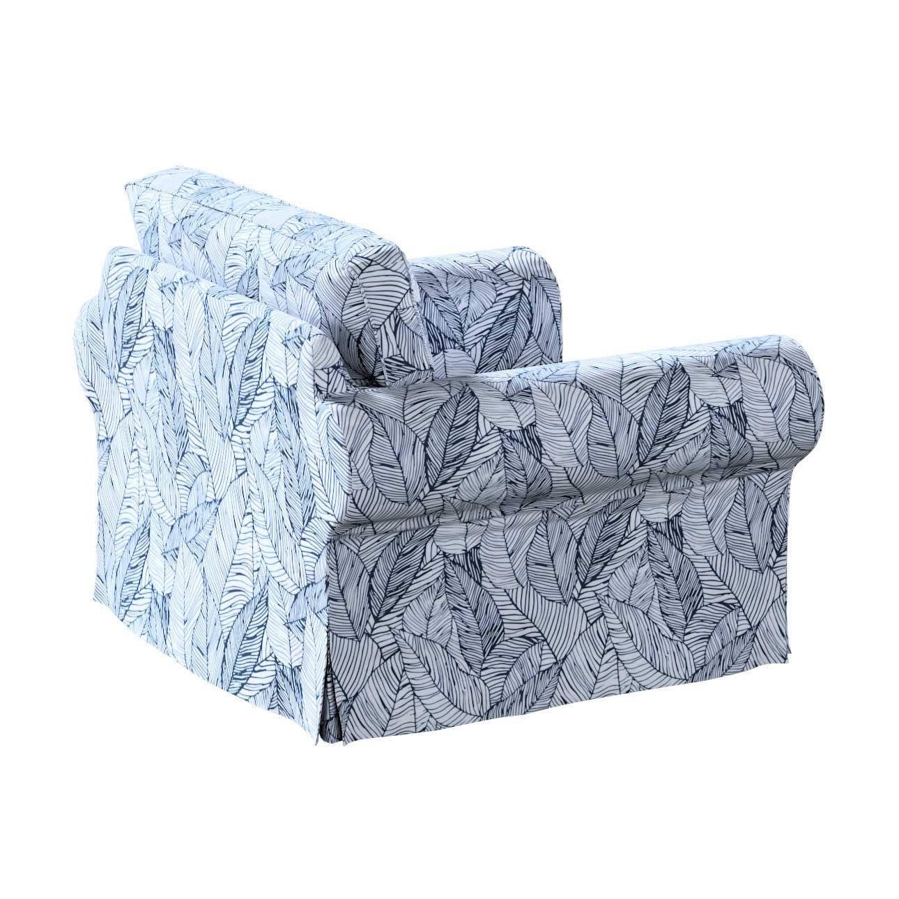 Dekoria Velvet, dunkelblau-weiß Sofahusse Sessel, Ektorp