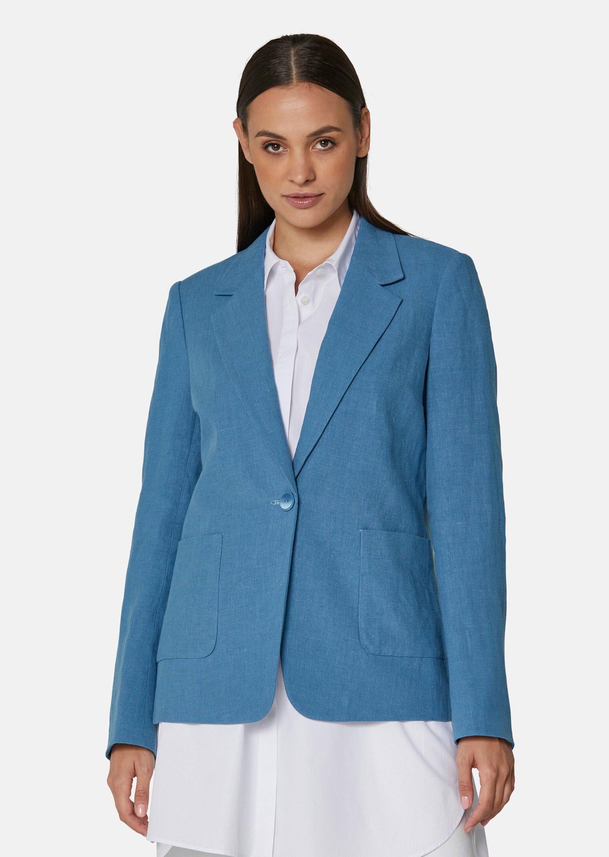 Kurzblazer Leinenblazer in Boxy-Form