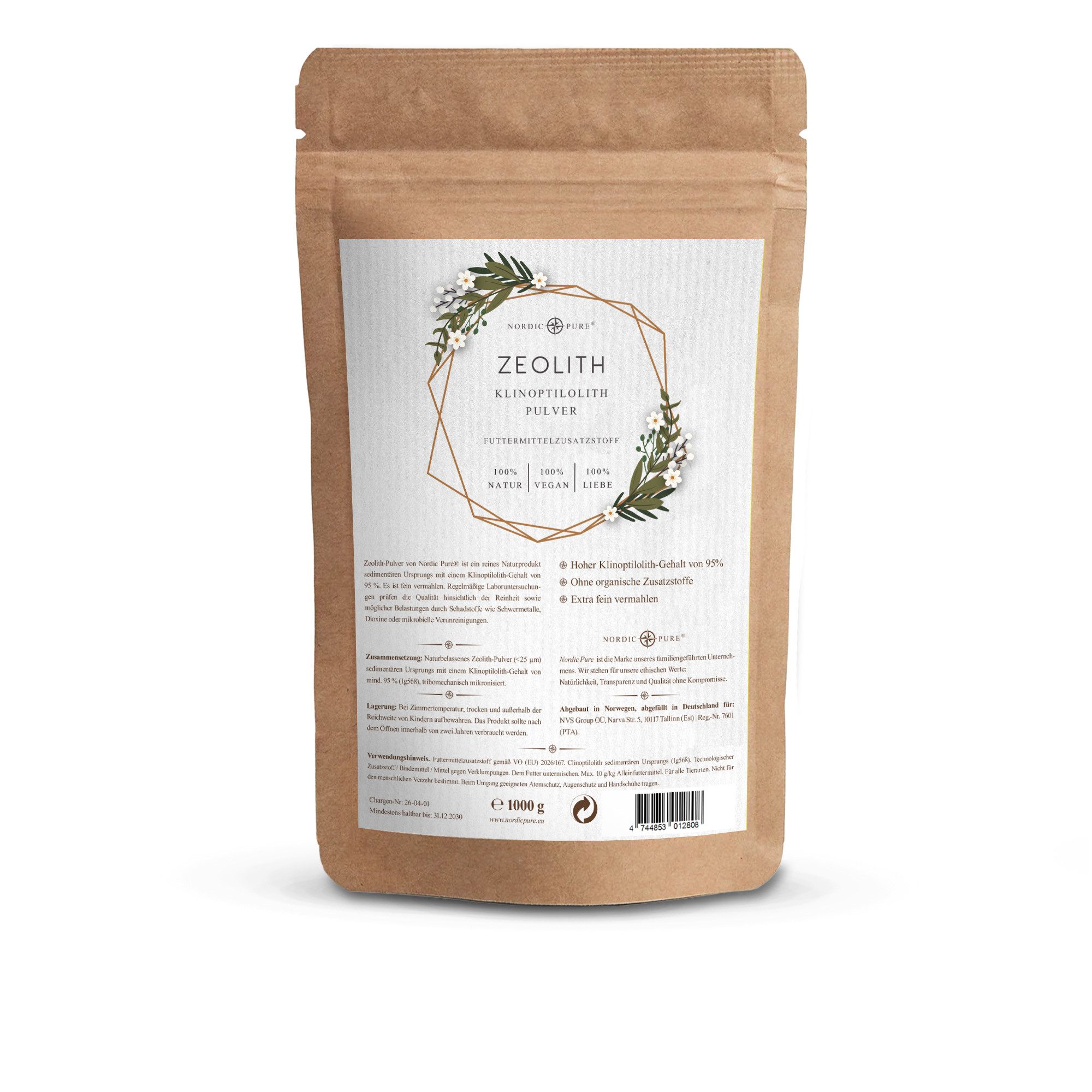 Nordic Pure® Nordic Pure Zeolith Pulver, für: Hund, Katze, Pferd