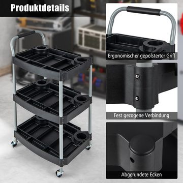 COSTWAY Werkzeugwagen, mit mehreren abgetrennten Fächern & Rollen 59x45x107cm