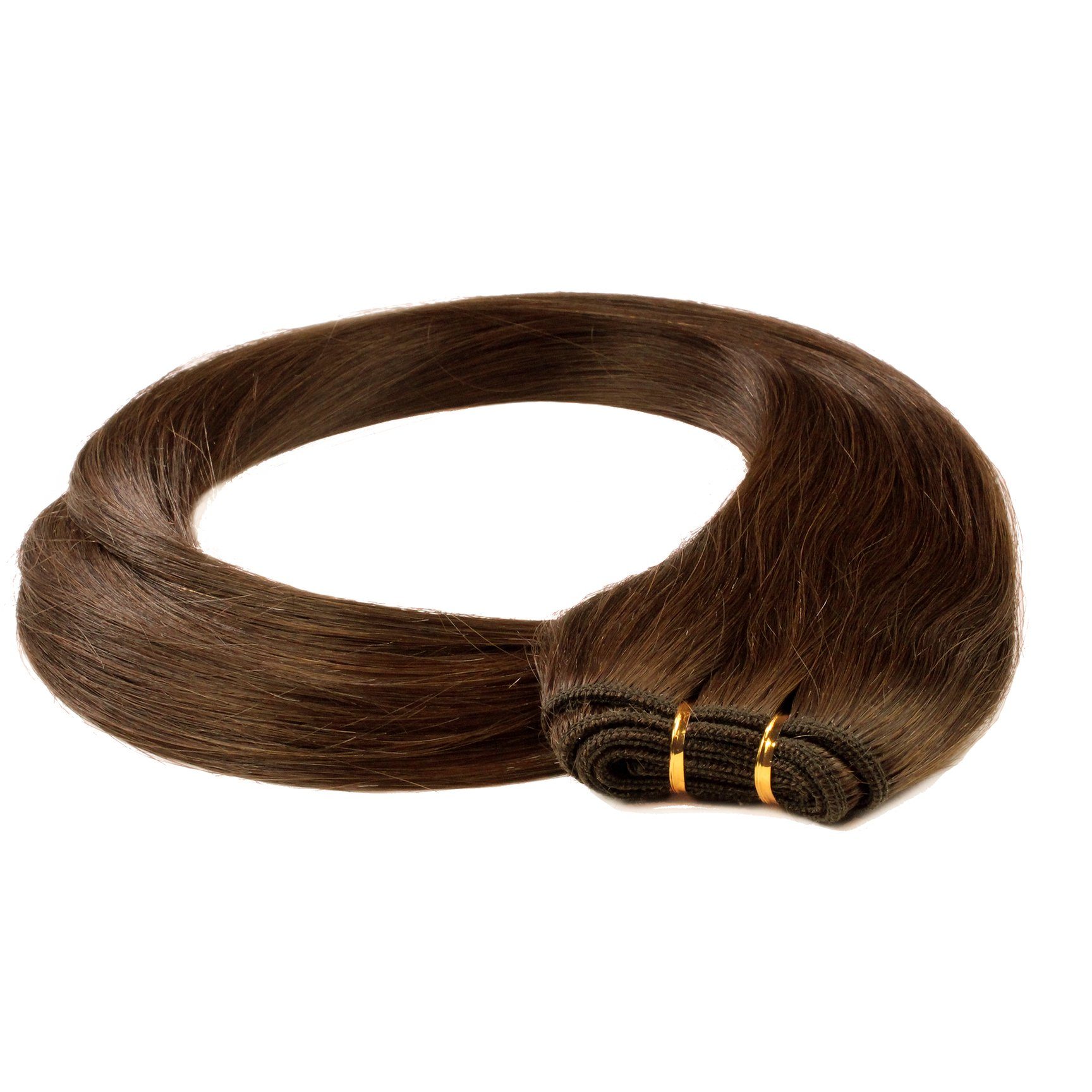 hair2heart Echthaar-Extension Glatte Echthaartresse #6/3 Dunkelblond Gold 40cm