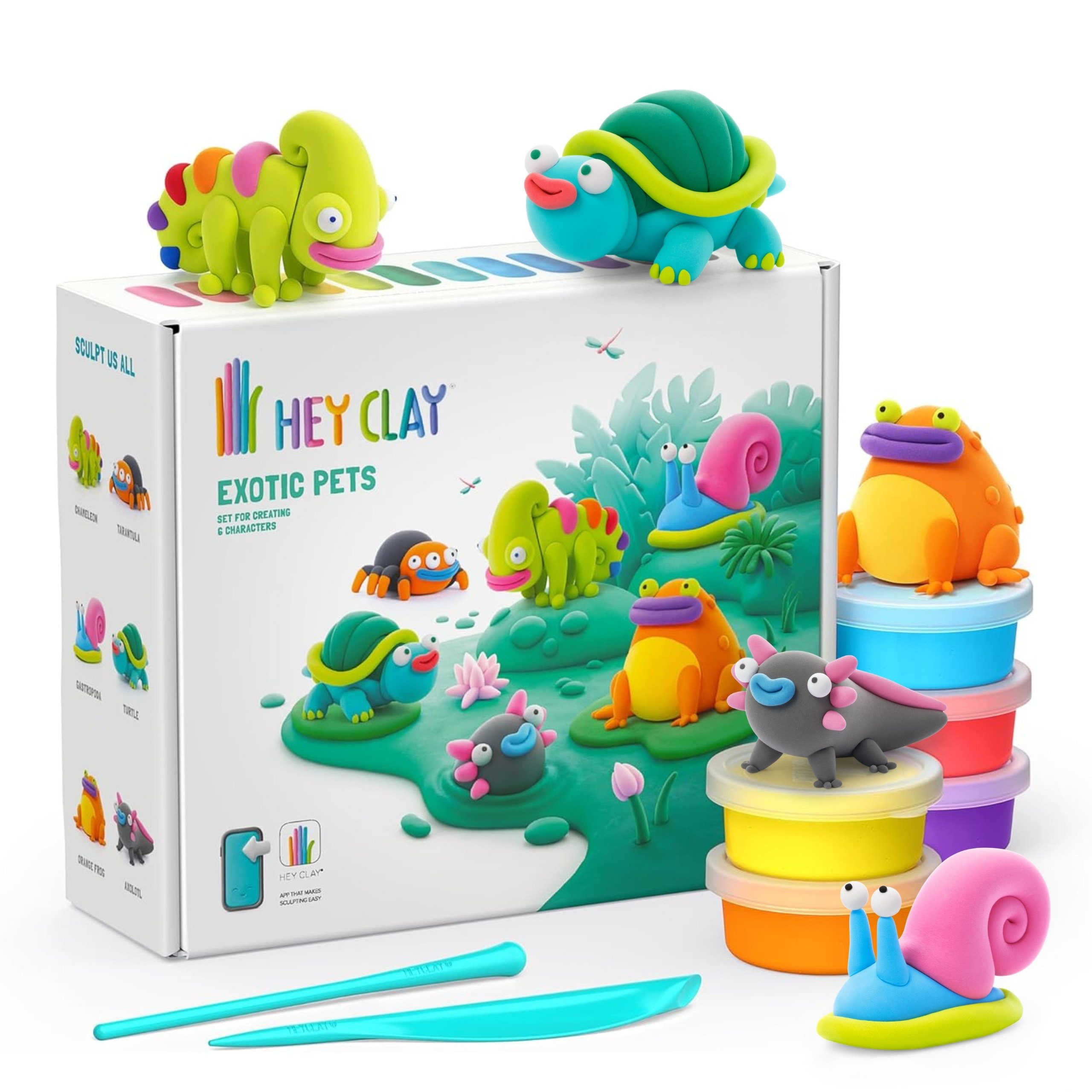 Hey Clay Modelliermasse Hey Clay Exotische Tiere, Spielknete, Modelliermasse 15 Farben