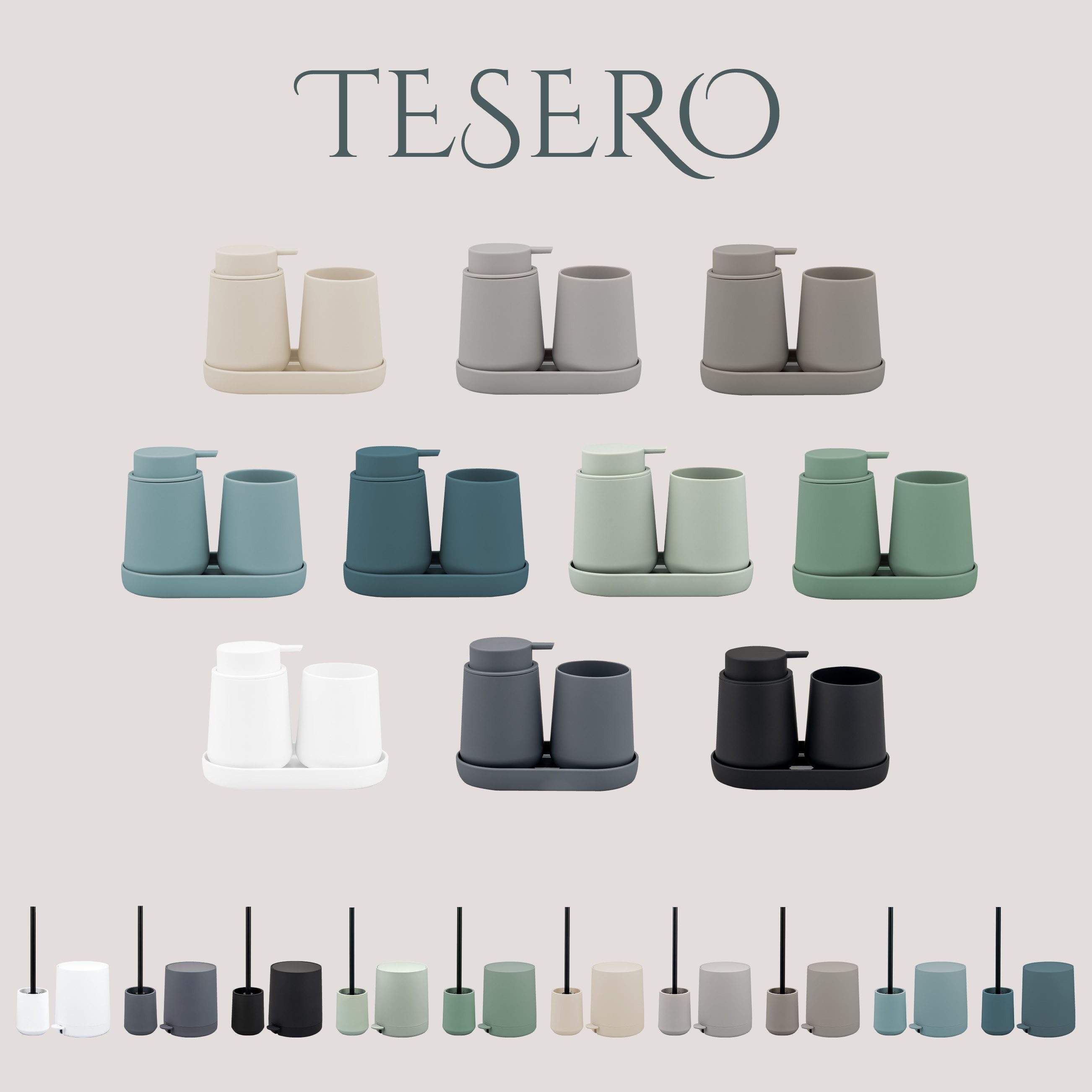 eluno Zahnputzbecher TESERO 2tlg. Soft-Touch, (2-St)