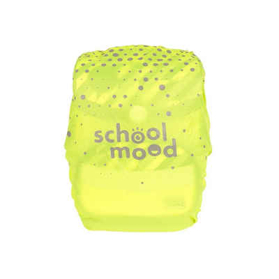SCHOOL-MOOD® Rucksack-Regenschutz Regenhaube neongelb, Neonfarbe Gelb, reflektierend, 100% wasserdicht, Regenhülle, Regenüberzug, für Rucksack, Schulranzen, Ranzen oder Schultasche