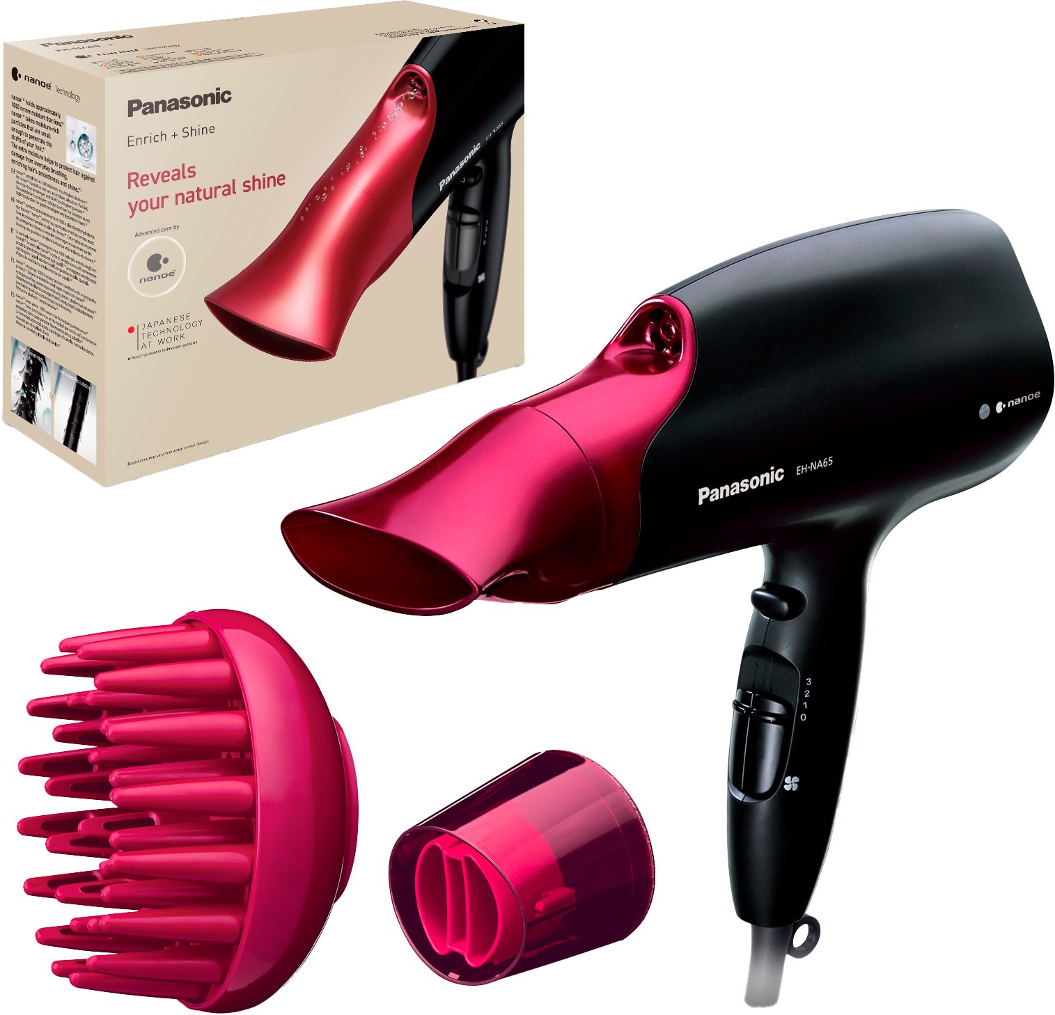 Panasonic Haartrockner EH-NA65, 2000 W, mit feuchtigkeitsspendender nanoe-Technologie
