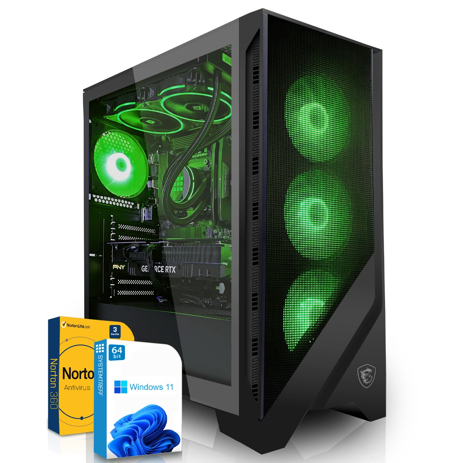 SYSTEMTREFF Gaming-PC (Intel Core i9 12900K, GeForce RTX 4070 Ti Super, 32 GB RAM, 1000 GB SSD, Wasserkühlung, Windows 11, WLAN)