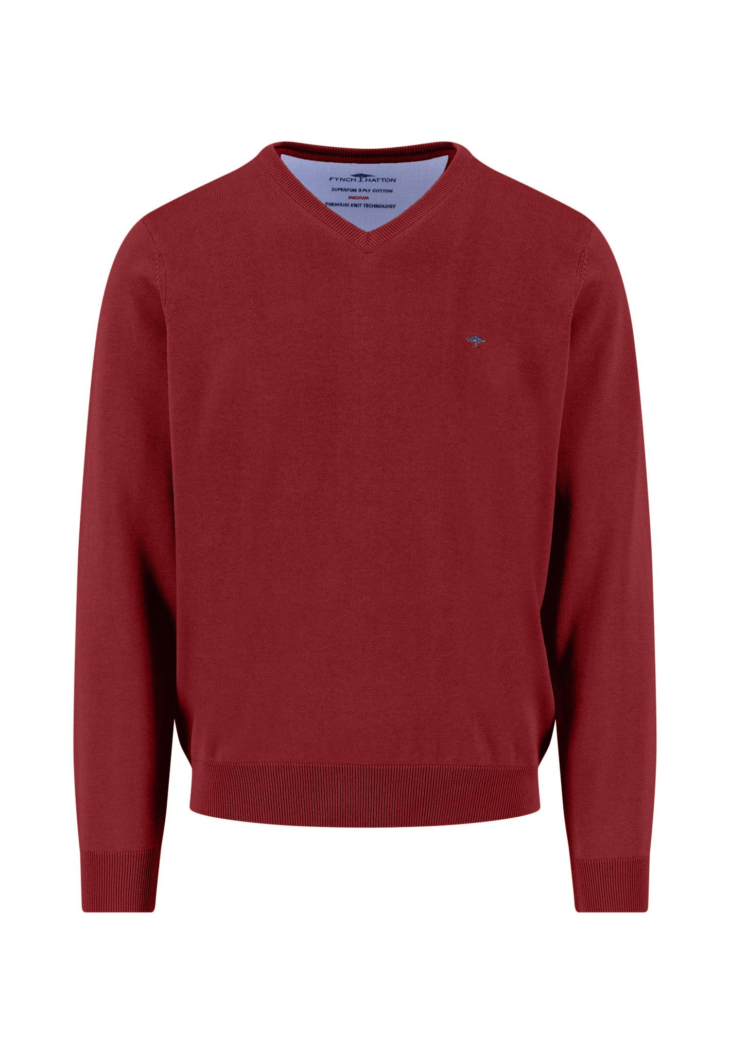 Strickpullover - Feinstrickpullover aus Baumwolle mit V-Ausschnitt - Pullover Herren