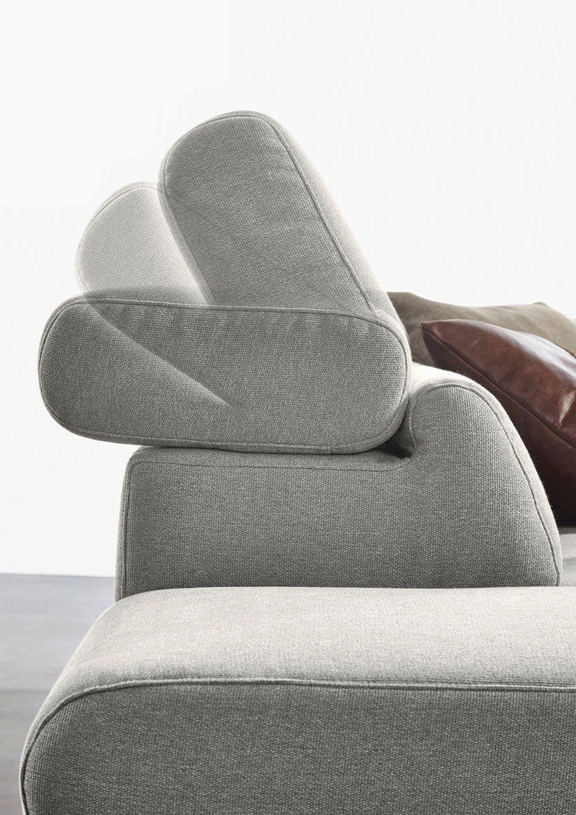 W.SCHILLIG Ecksofa finn, toller Sitzkomfort, L-Form, hochwertige Verarbeitungsdetails, German Design Award 2016, Fußgestell Chrom glänzend, Breite 281 cm
