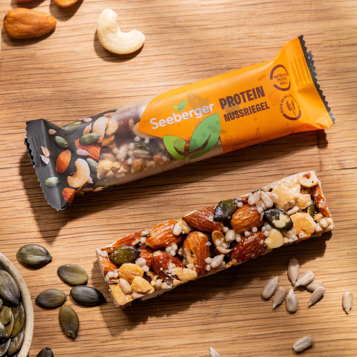 Seeberger Snacks Nüsse Seeberger Protein-Nussriegel Multipack – 15 × 35 g, Proteinquelle, 15 x 35 g, 15 St.