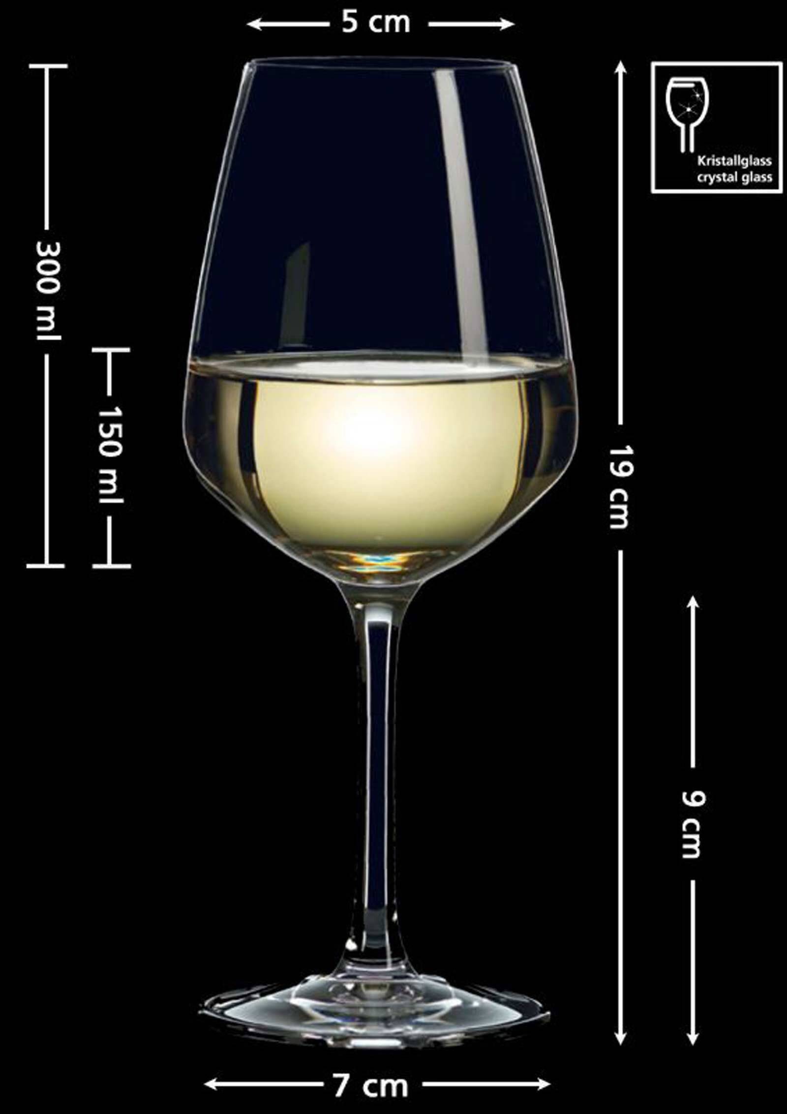 Ritzenhoff & Breker Weißweinglas Mambo Weißweingläser 300 ml 4er Set, 4-tlg., Glas