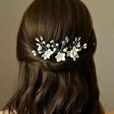 zggzerg Haarnadeln 3 Stück Braut Haarschmuck Blume Haarnadeln Hochzeit Kopfschmuck